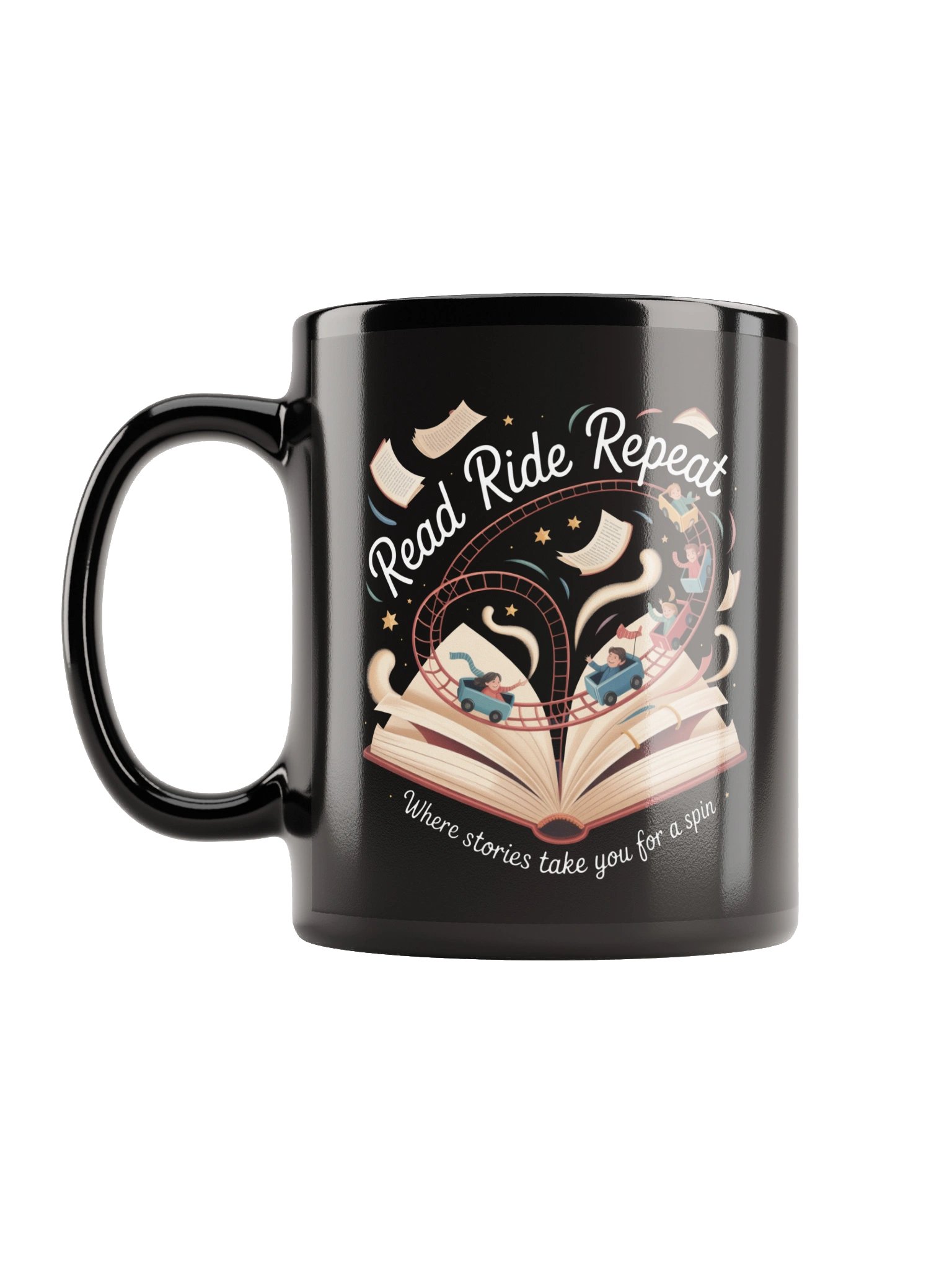 Read Ride Repeat Roller Coaster Book Lover Mug – Literary Gift for Readers, Teachers & Librarians product image (12)
