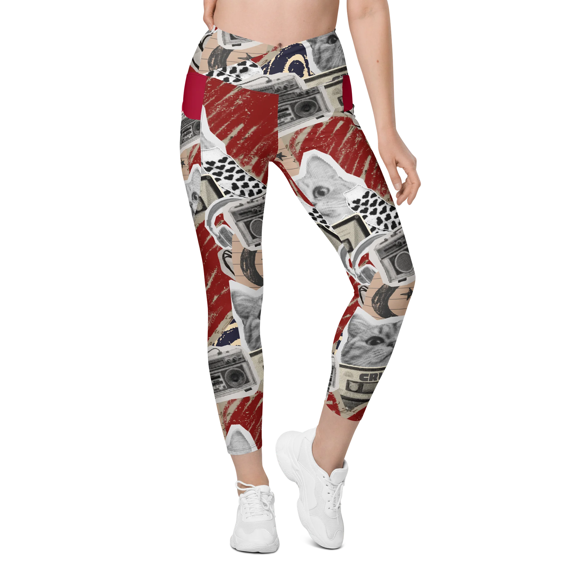 Favorite Things Nostalgic Collage Yoga Pants with Cat product image (1)