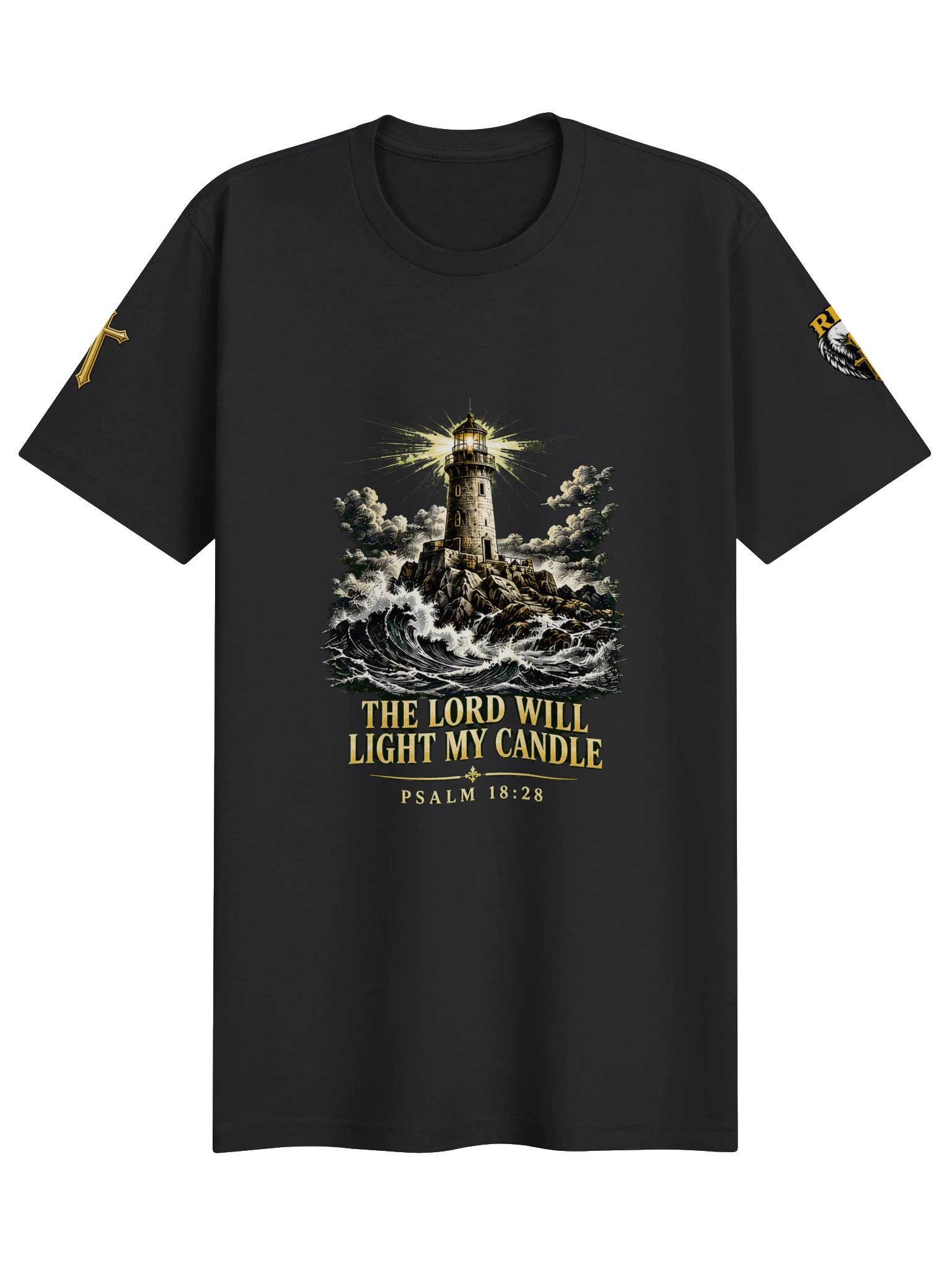 Light & Strength Scripture T-Shirt — Black product image (1)