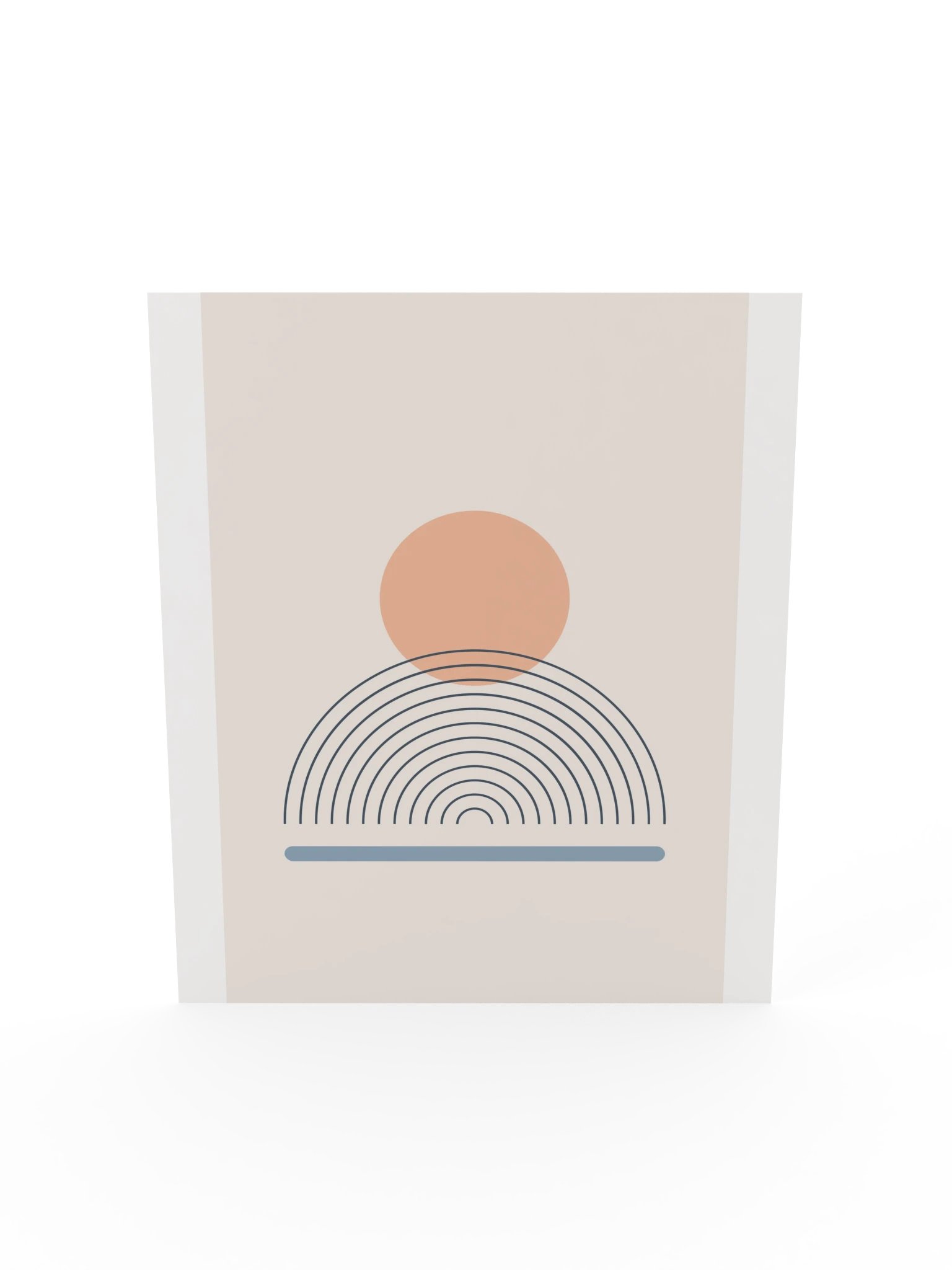 Peach Sunrise Rainbow Print | Dusty Blue Bathroom Wall Art product image (7)