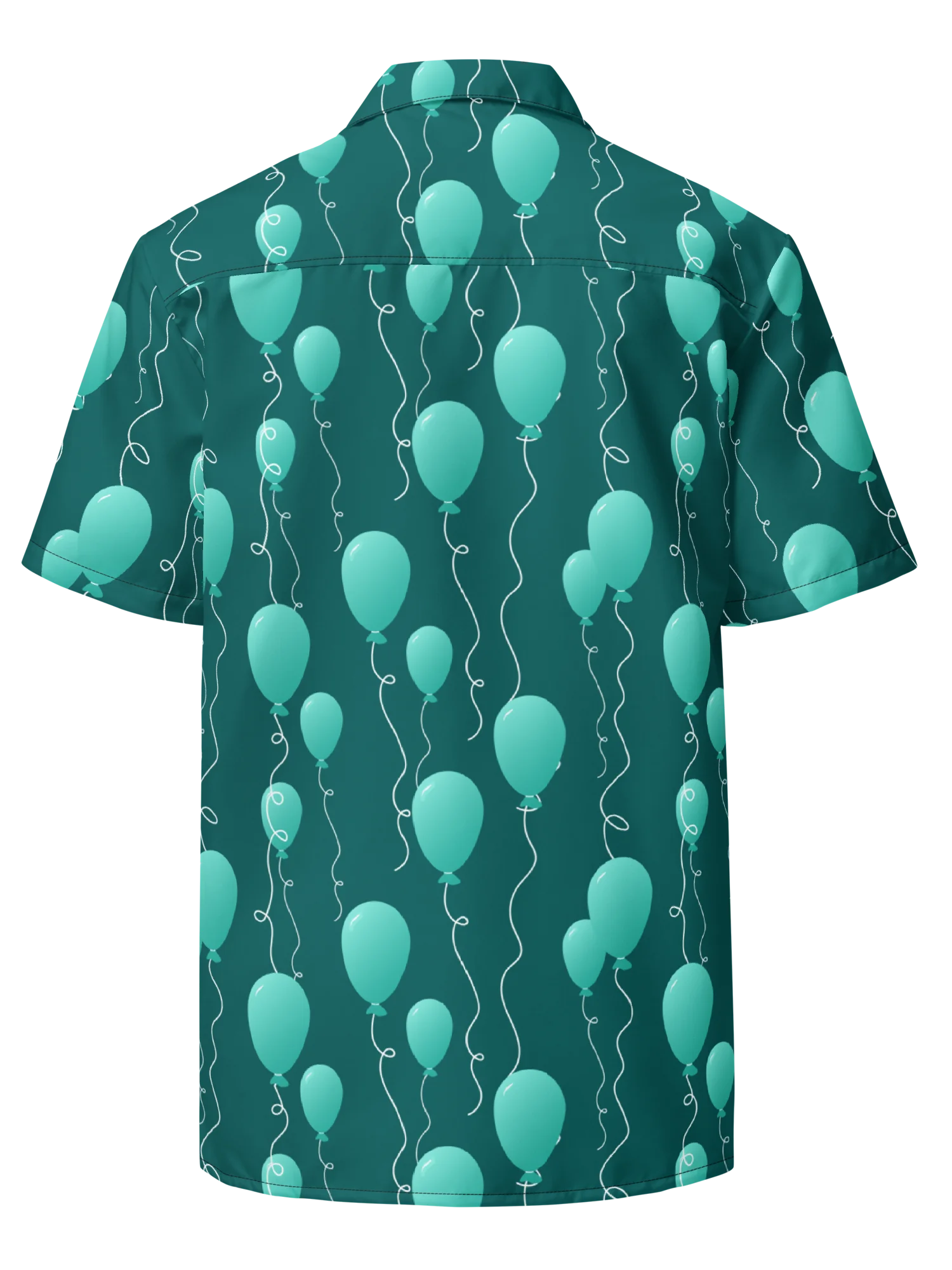 Teal Floating Balloons Oversized Button-Down Shirt product image (2)