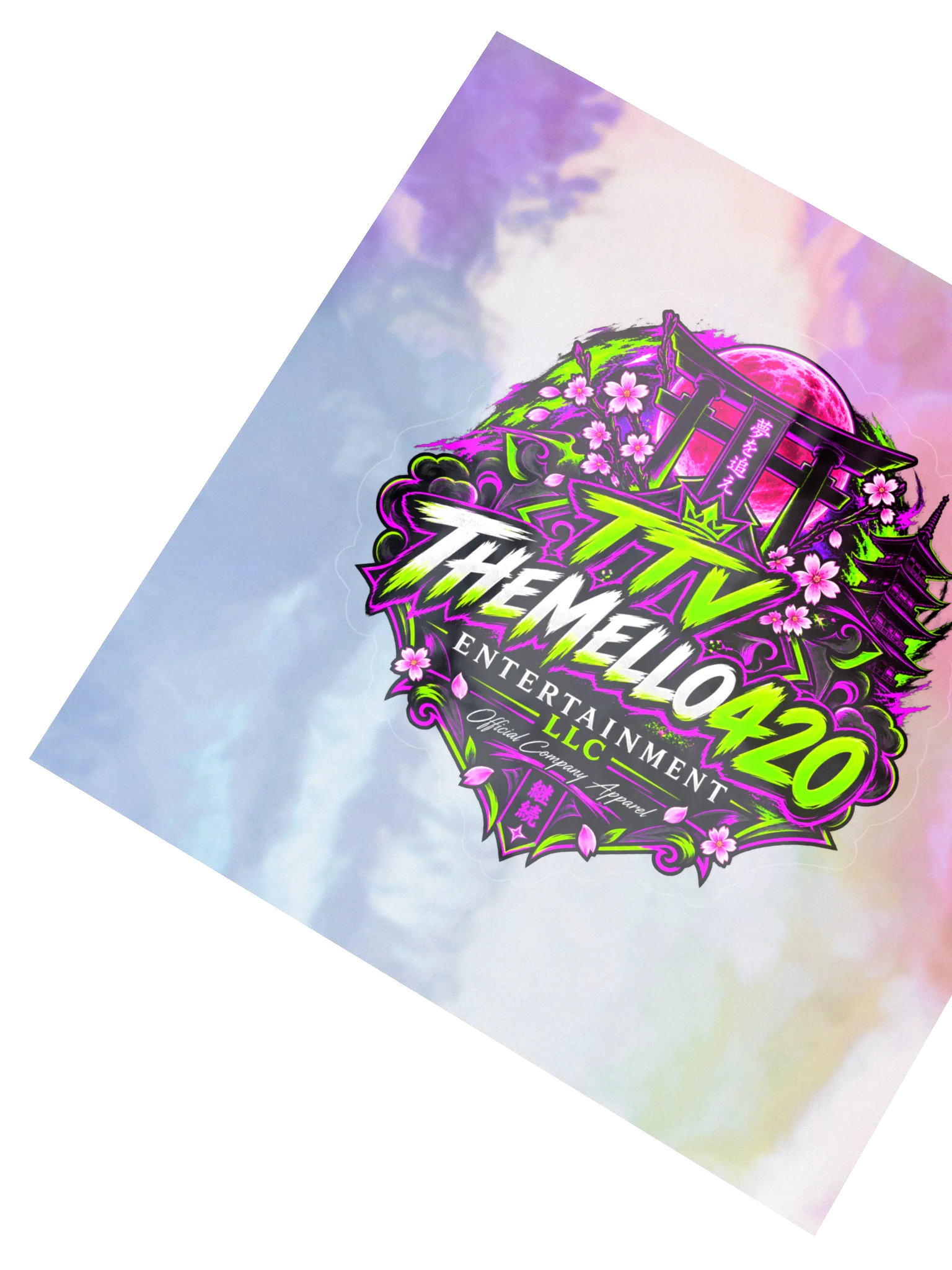 TTVTheMello420 Neon Crest Sticker. product image (2)