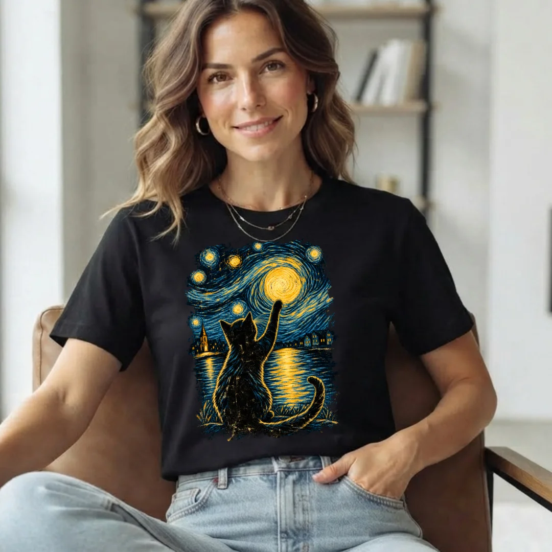 Camiseta Gato Noche Estrellada product image (1)