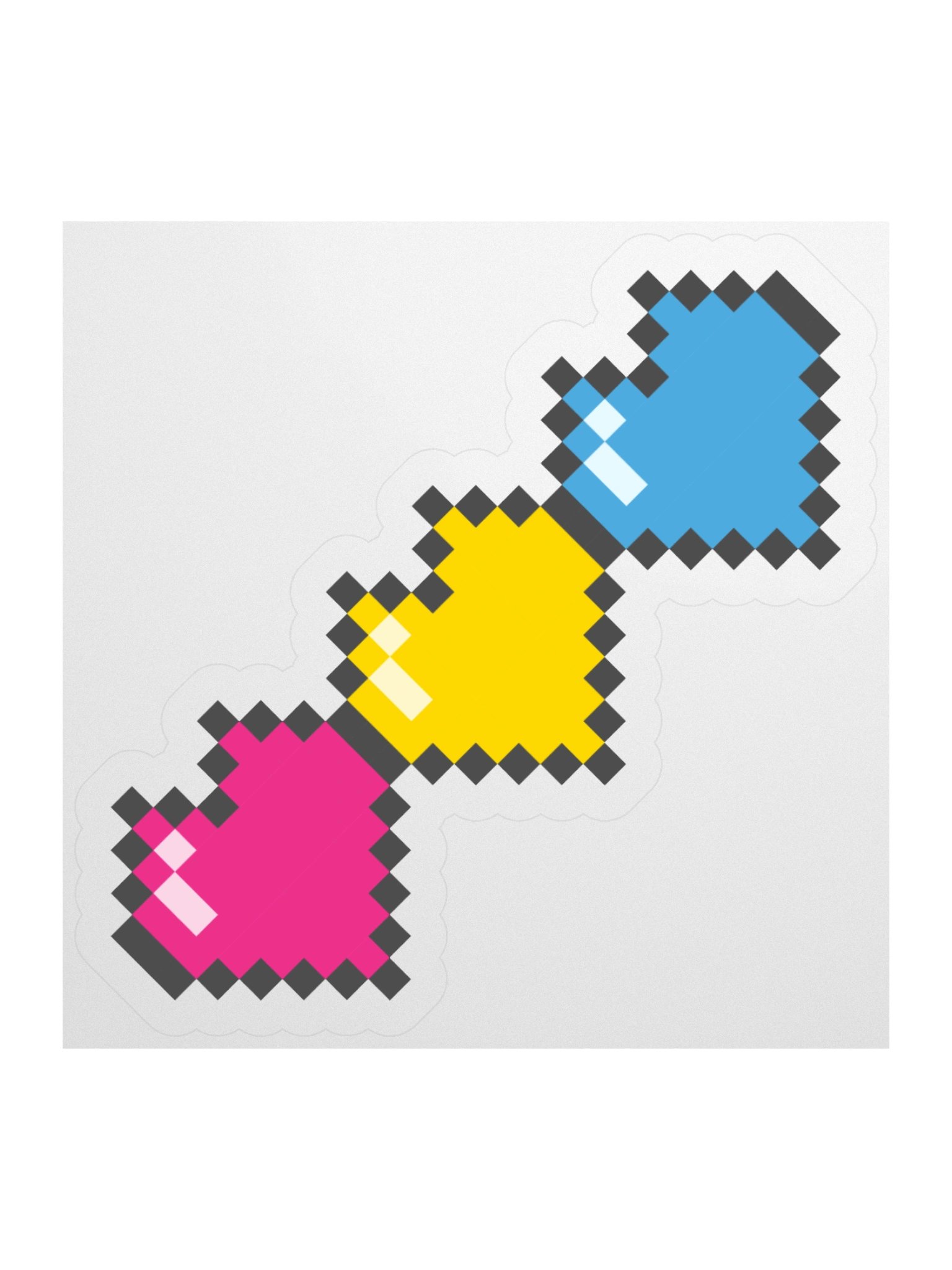 Pansexual Pixel Hearts Sticker product image (2)