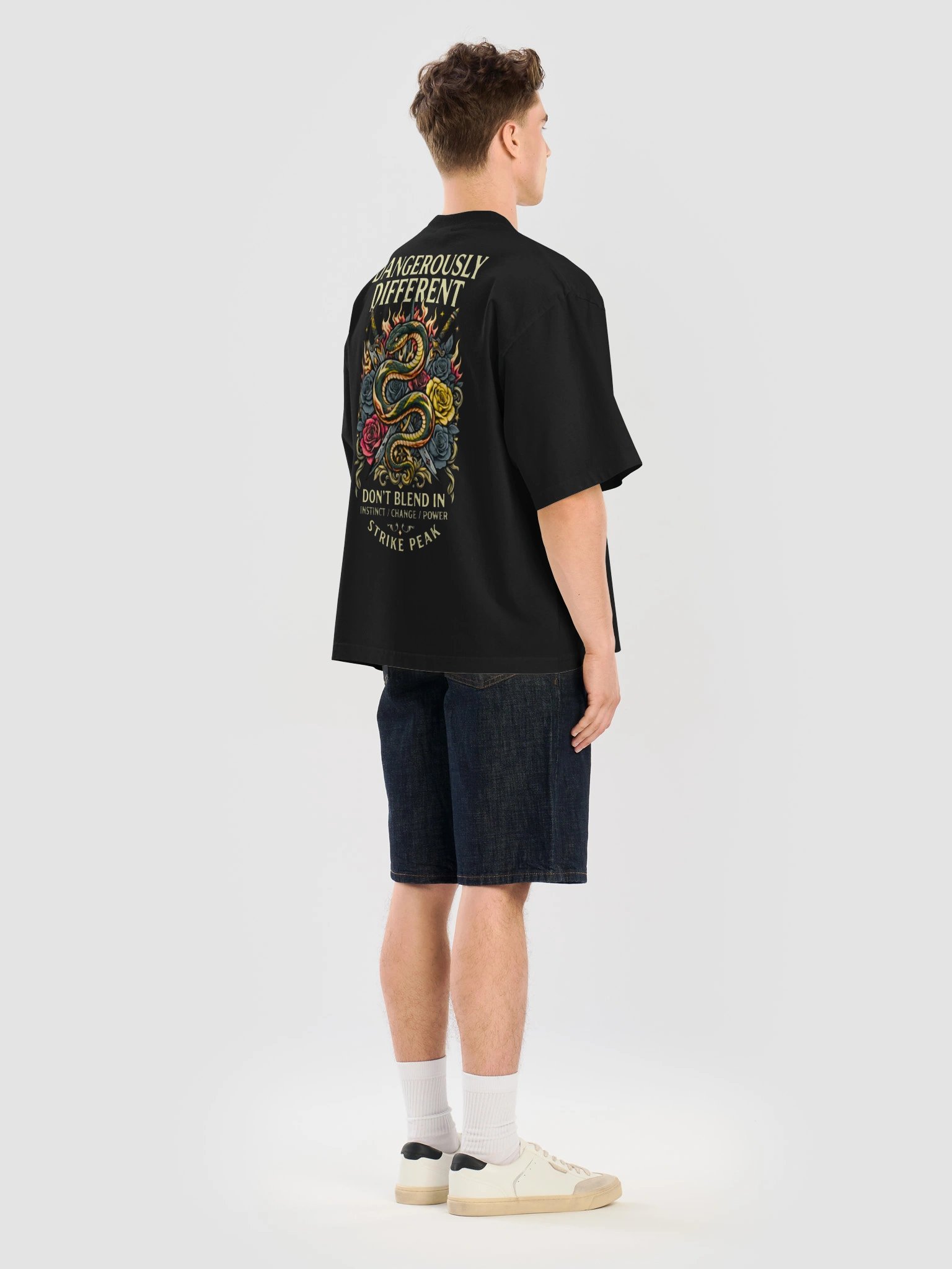 Premium Heavyweight Oversized Graphic Tee - "Dangerously Different" Dual-Sided Statement Streetwear product image (22)