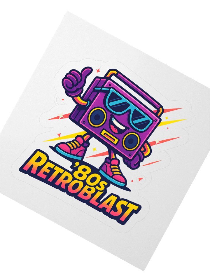 '80s RetroBlast Kiss Cut Sticker product image (2)