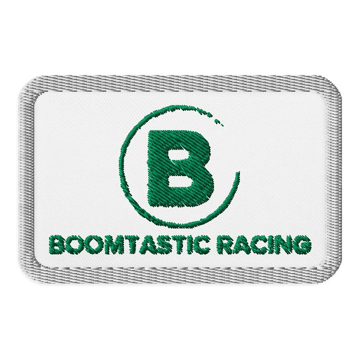 Boomtastic Racing Patch (Kelley Green On White) product image (1)