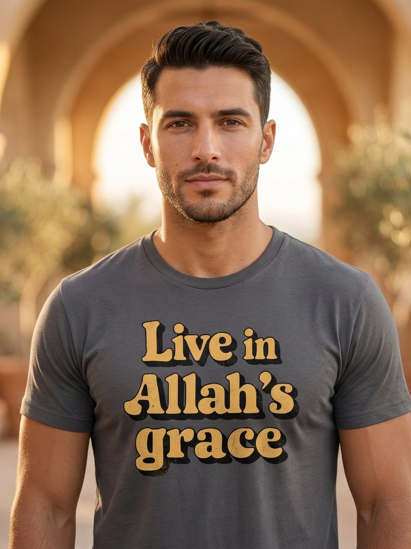 Live in Allah's Grace T-Shirt | Islamic Rahmat Reminder Tee | Minimalist Muslim Faith Apparel product image (1)