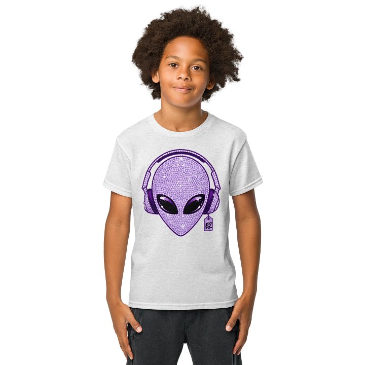 Kids Purple Diamonds e² Alien Logo Printed Tee product image (2)