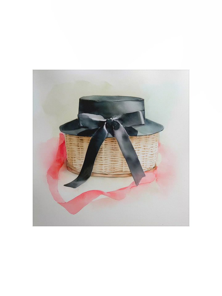 Coquette: Chic Basket Black Bow Hat product image (1)