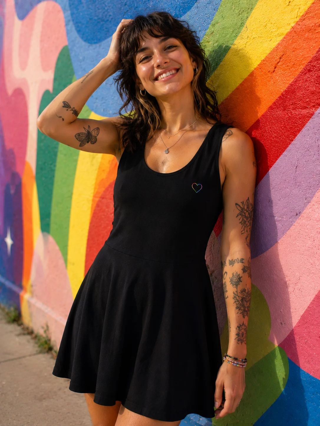 Black Dress with Rainbow Heart | Gender-Free product image (2)