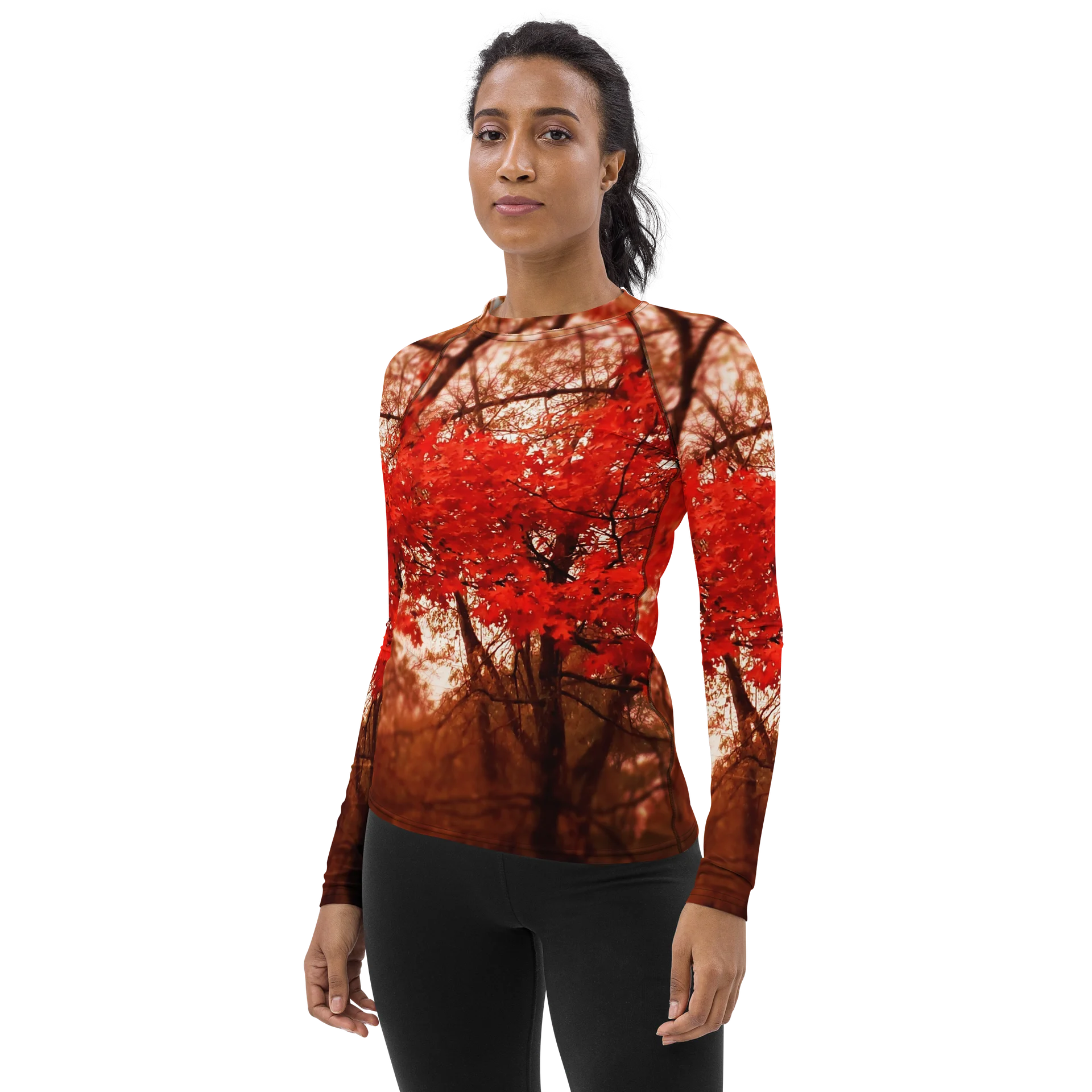 Crimson Leaves Women's Rash Guard product image (3)