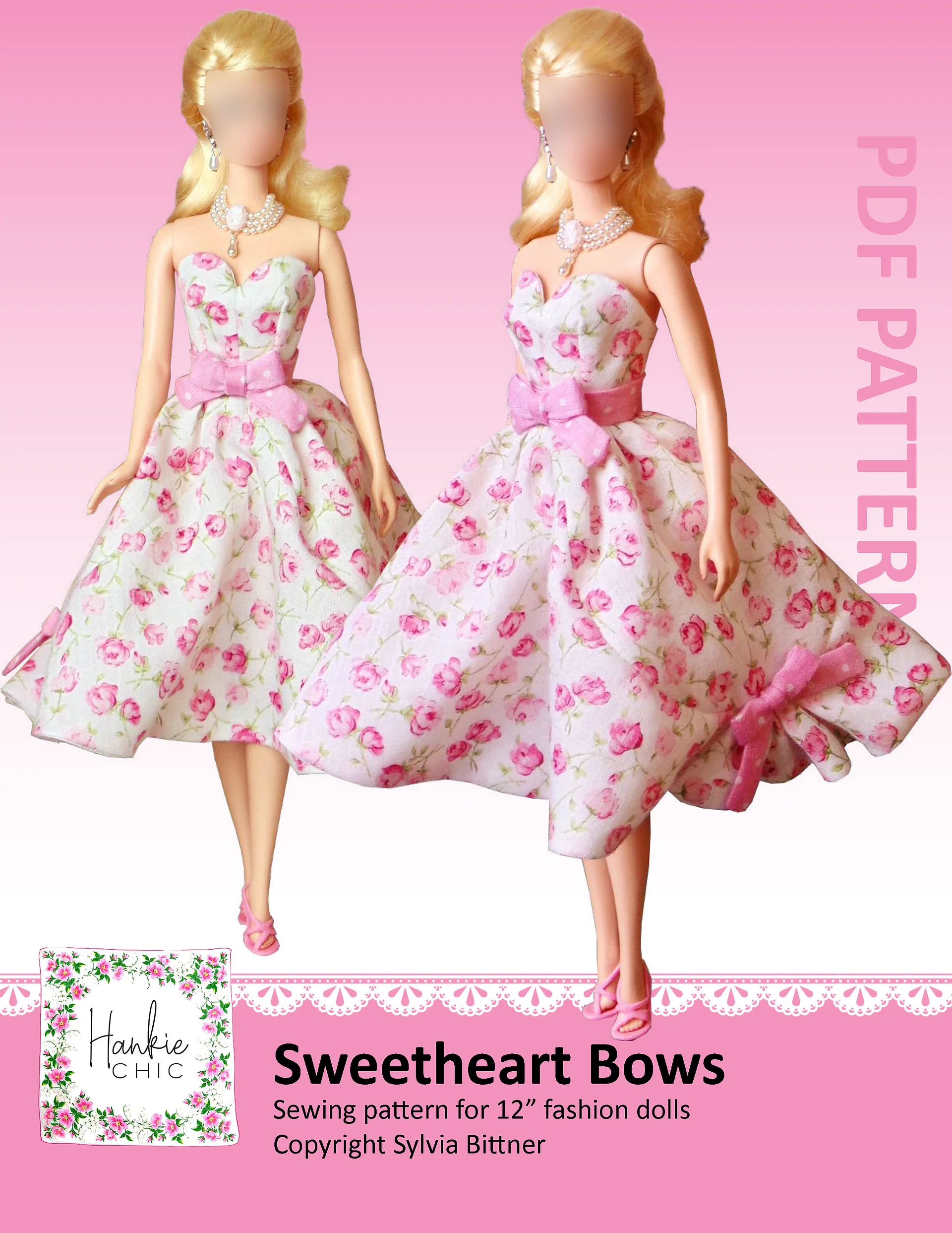 Sweetheart Bows sewing pattern for 12