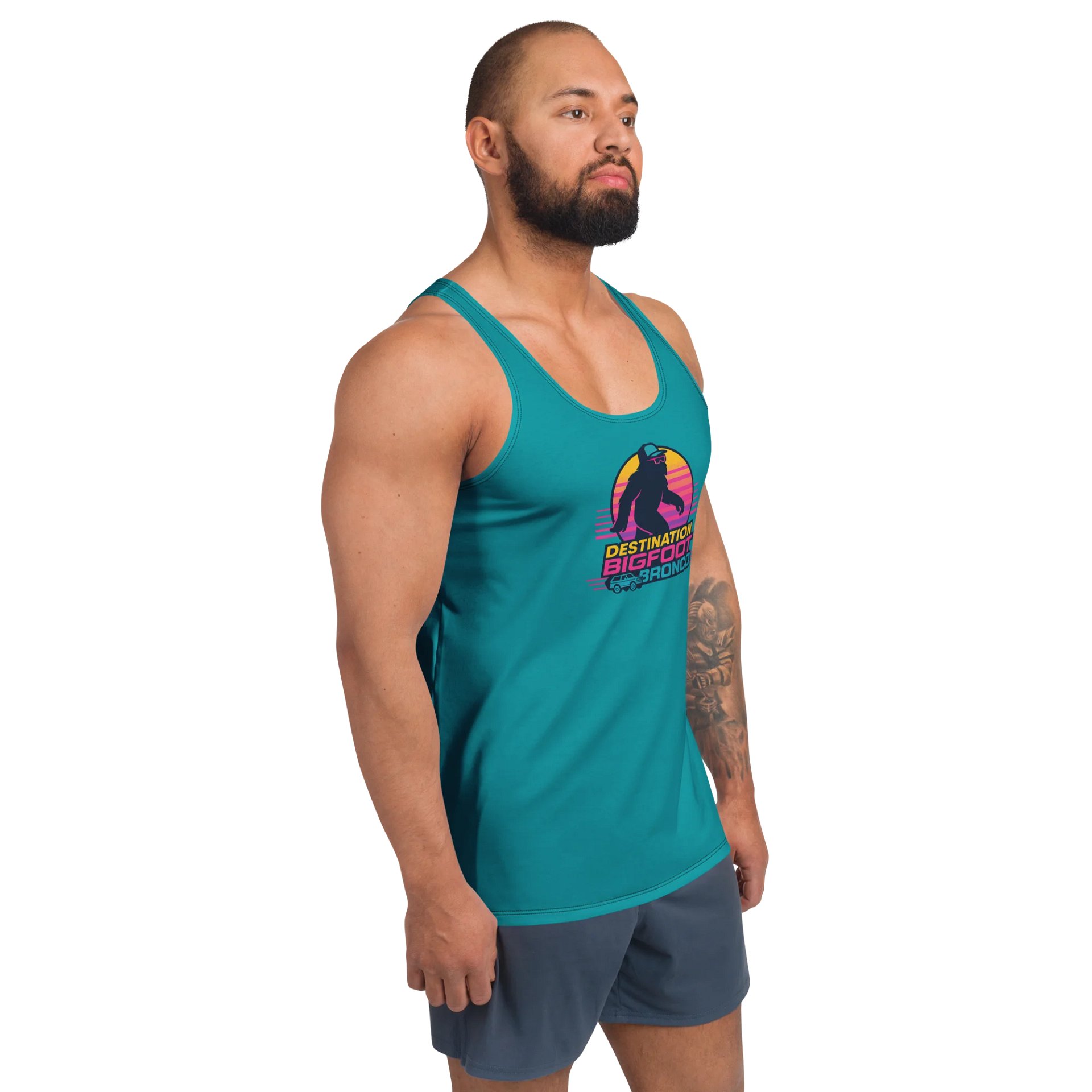 Synthsquatch Fitness Tank Top (Teal) product image (3)