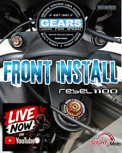 The GEARS Racing drop-in (kinda) front suspension is installed!

This is the next step in the Rebel 1100 suspension series, w...