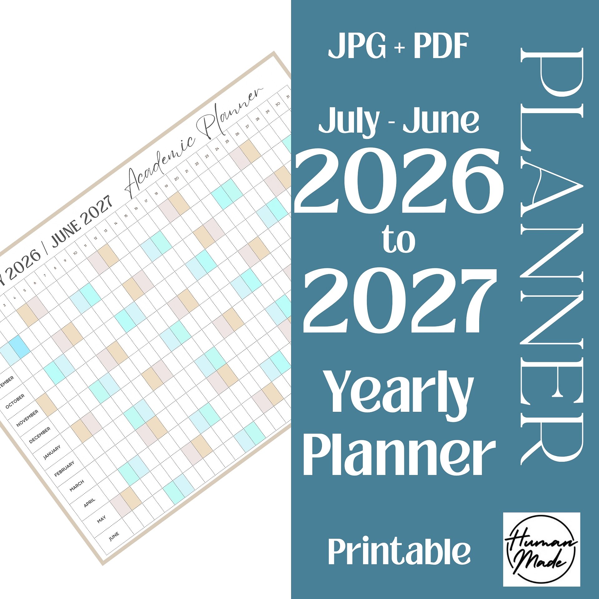2026 - 2027 Large Yearly Curriculum Map Academic Calendar Planner Printable PDF product image (1)