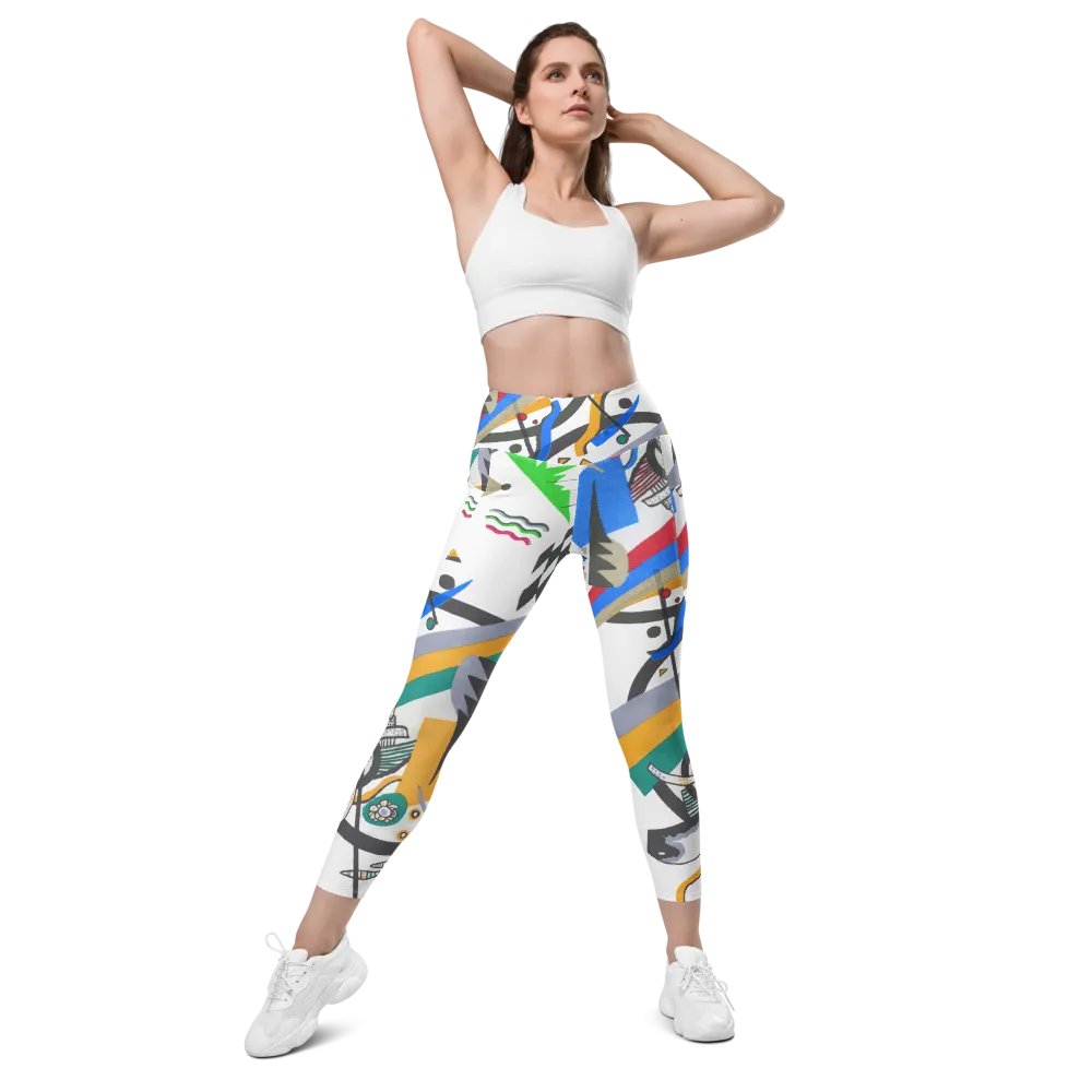 Abstract Lithographic Pattern Design Leggings with pockets - V4 product image (6)