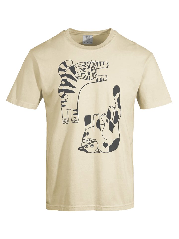 Playful Cat Stretch Tee - Relaxed Fit Heavyweight Unisex Cotton T-Shirt product image (1)