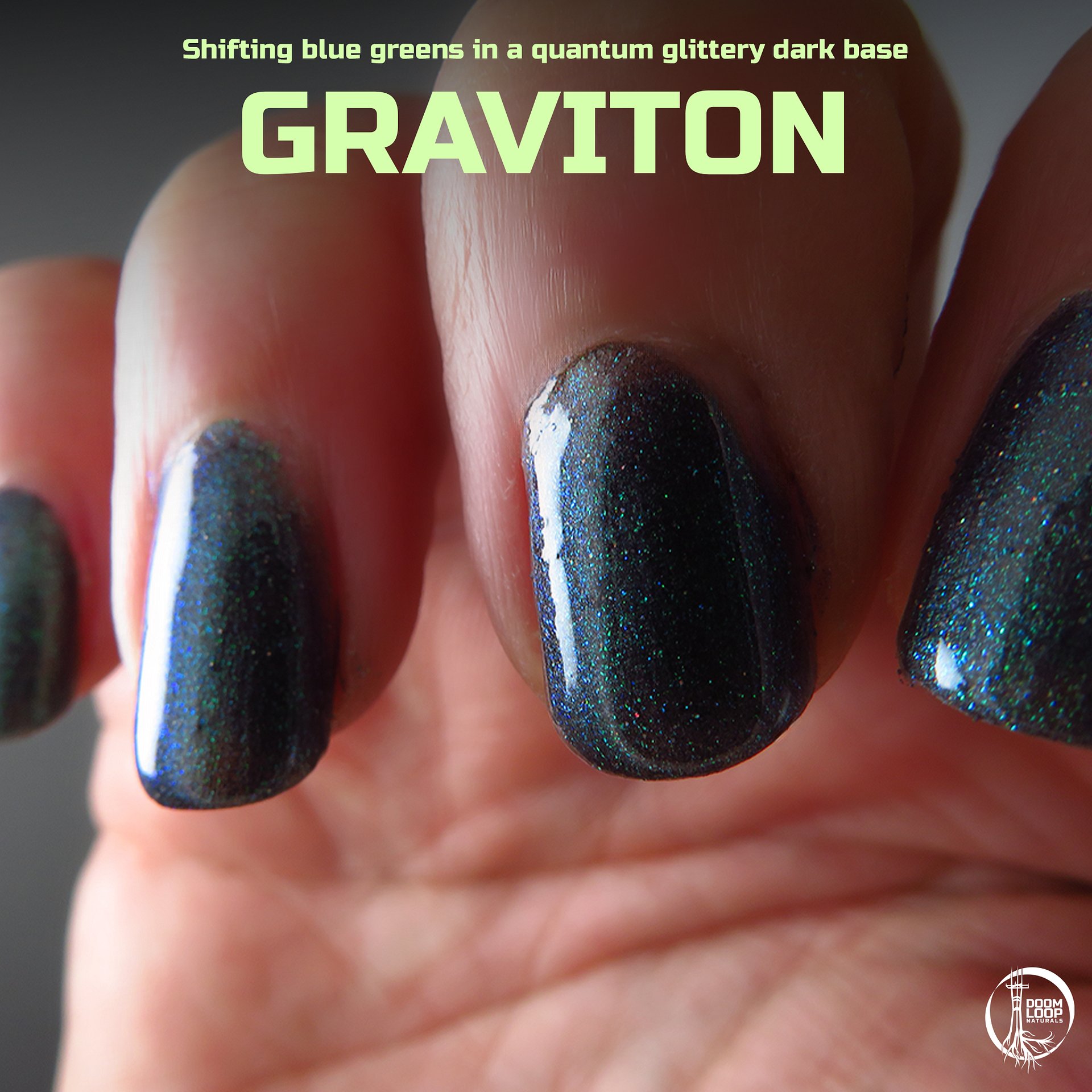 GRAVITON - Black and Green Shifty Glitter Nail Polish product image (1)