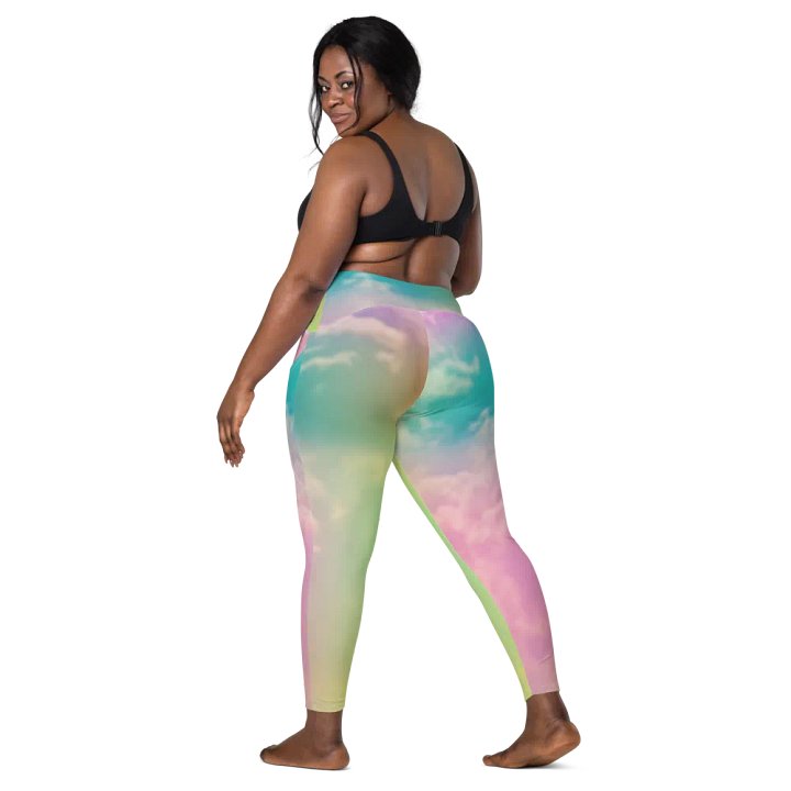Blur cloud rainbow Design Leggings with Pocket - V11 product image (2)