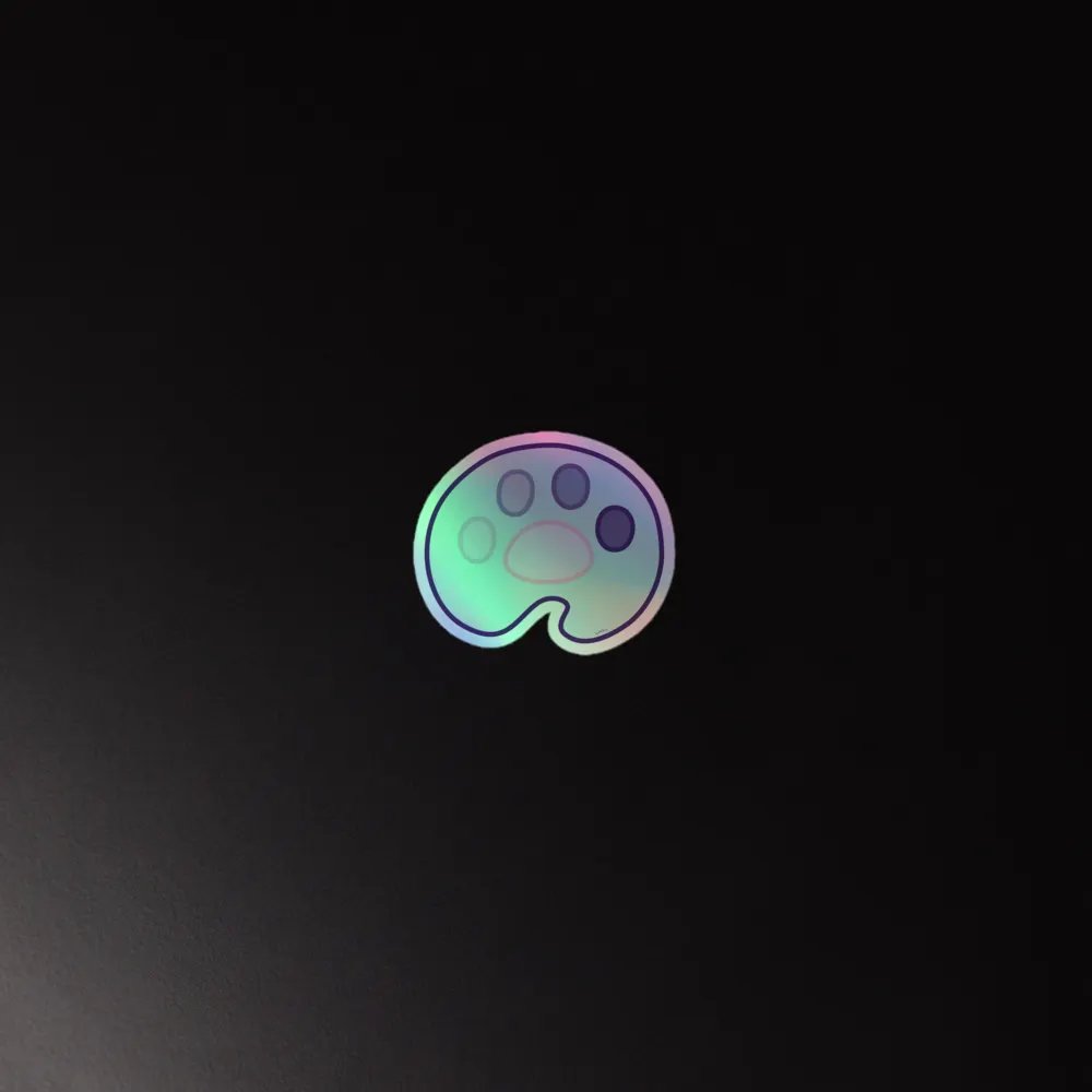 Squibble Design Paw Logo Holographic Sticker product image (4)