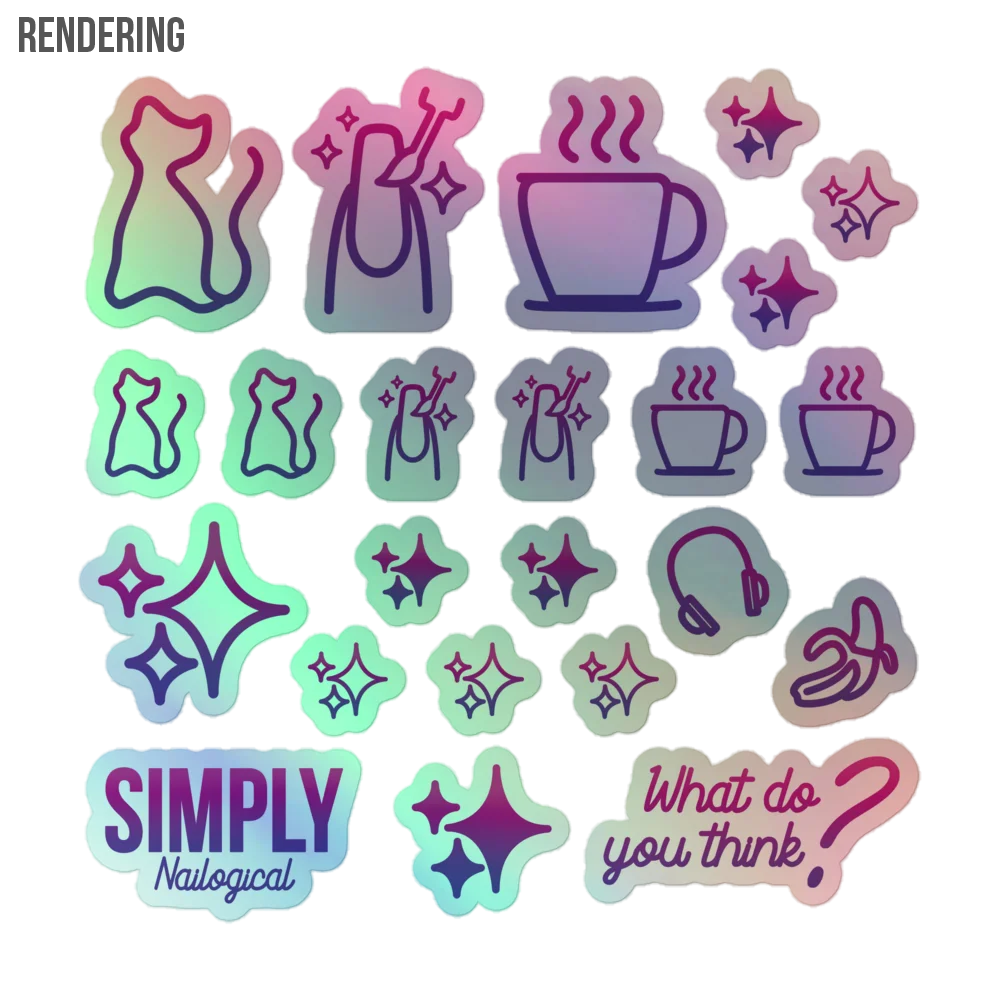 Simply Neon Lines Holographic Stickers product image (4)