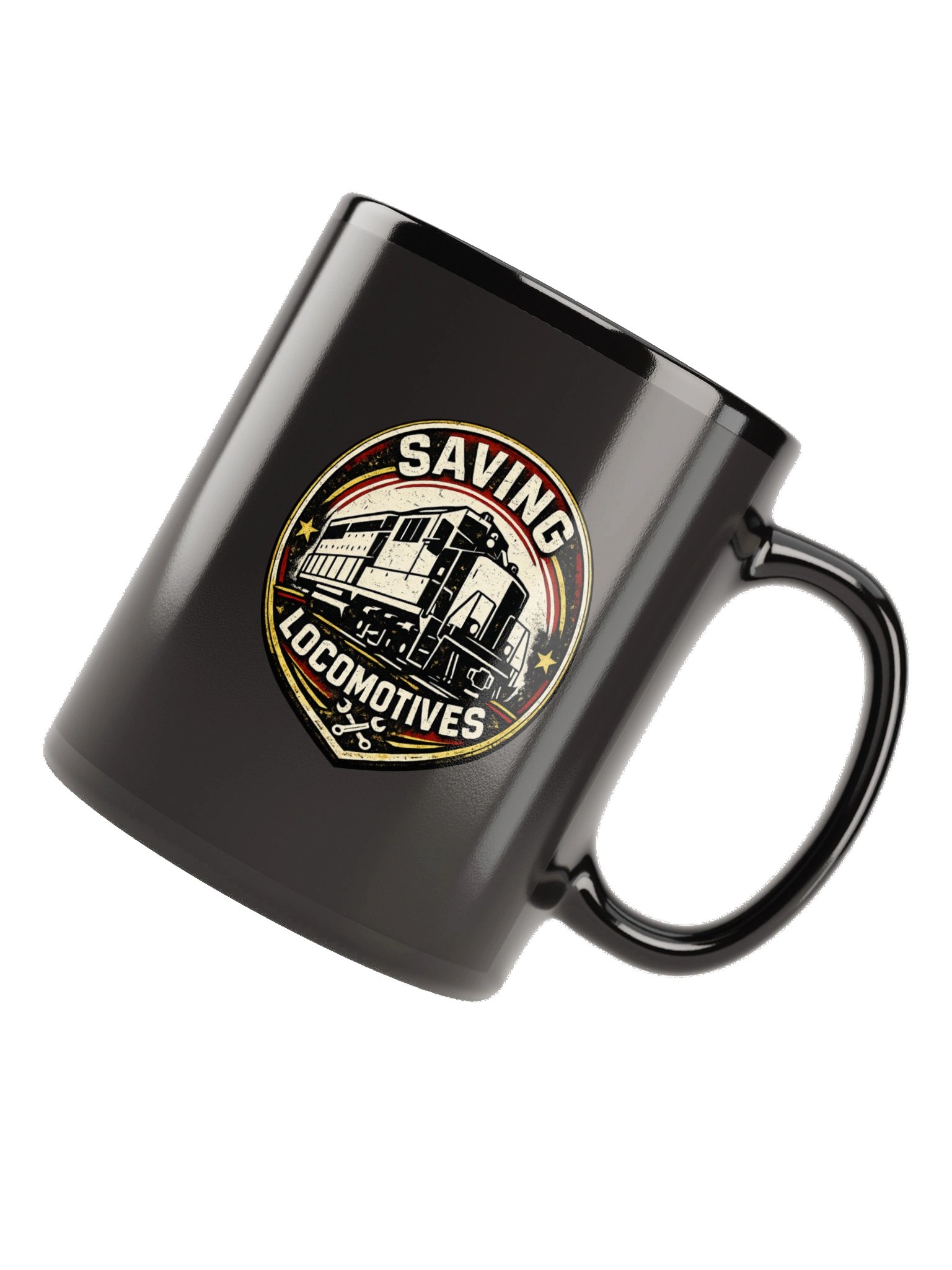 Saving Locomotives Black Vintage Ceramic Mug product image (12)
