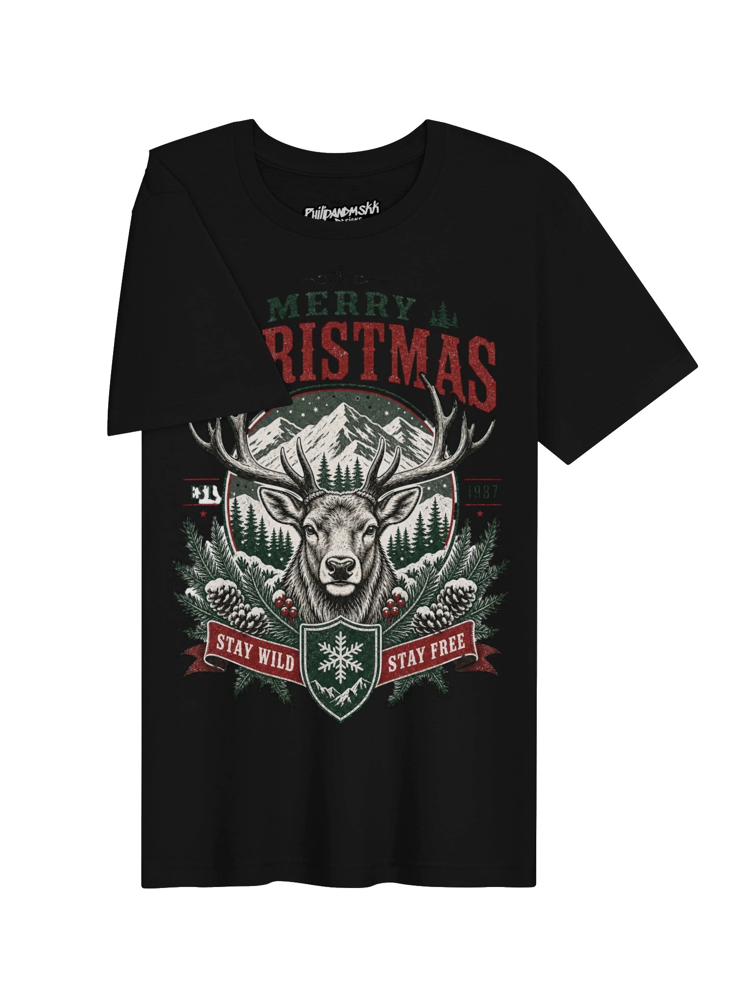Merry Christmas Stay Wild Deer Tee product image (17)
