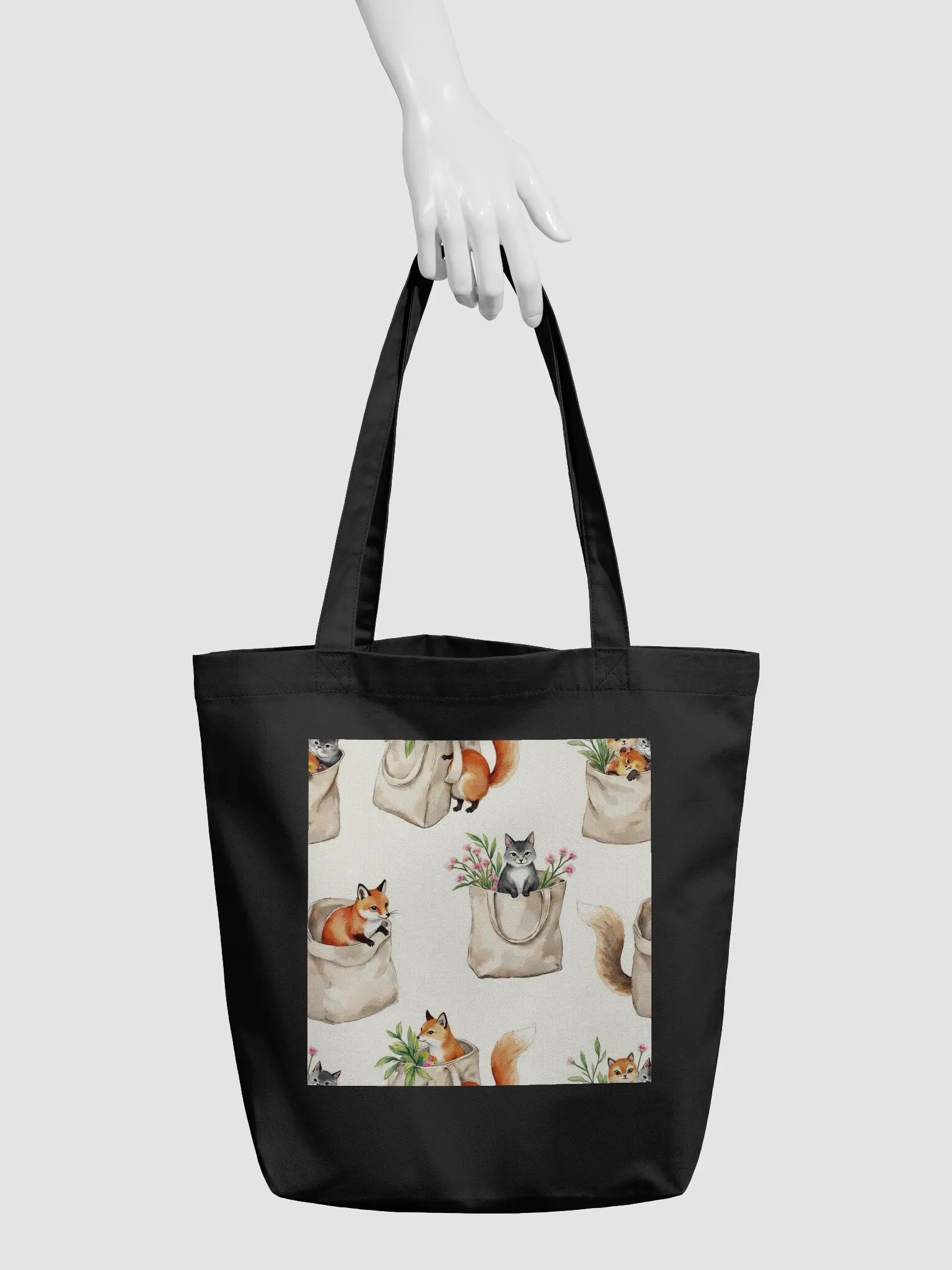 Pixxotia Whimsical Fox and Flora Eco Tote Bag product image (3)