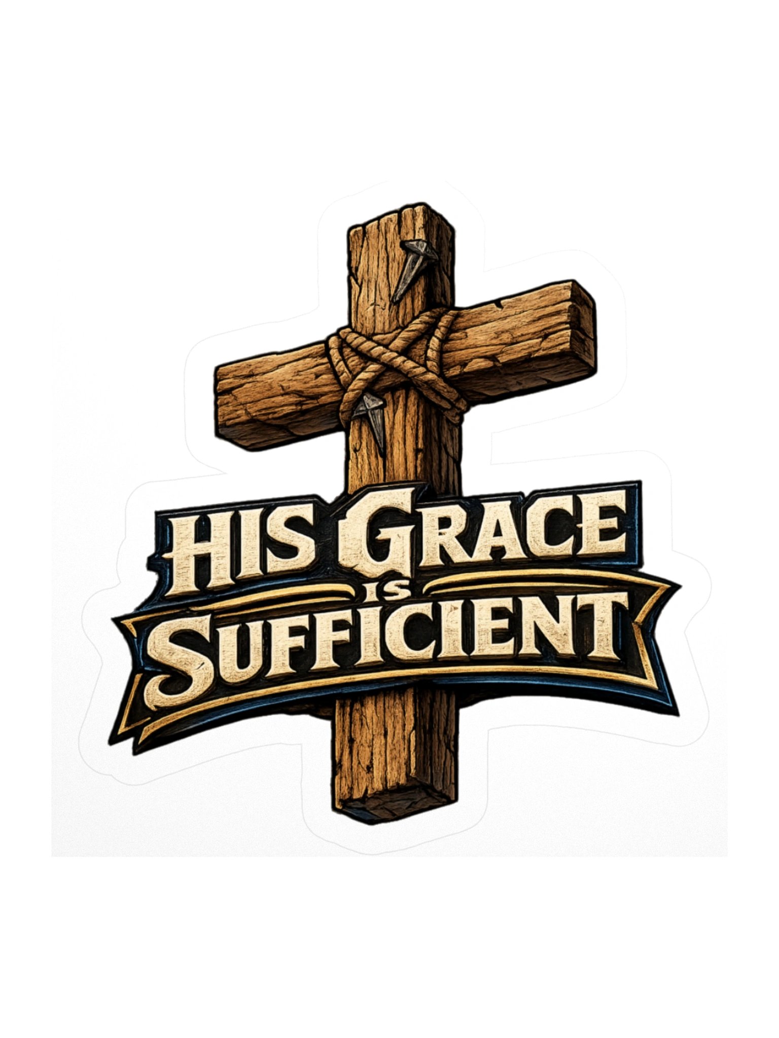 His Grace Is Sufficient Cross Sticker product image (1)