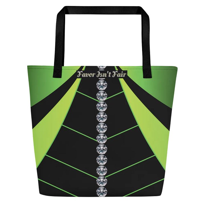 Black and Green Geometric with Diamonds BBG Tote Bag with Pocket product image (2)