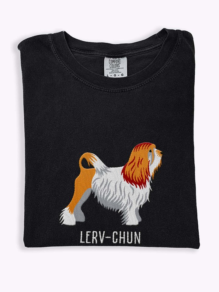 Lerv-Chun T-Shirt(Embroidered) of a Lowchen(Brown & White) product image (1)