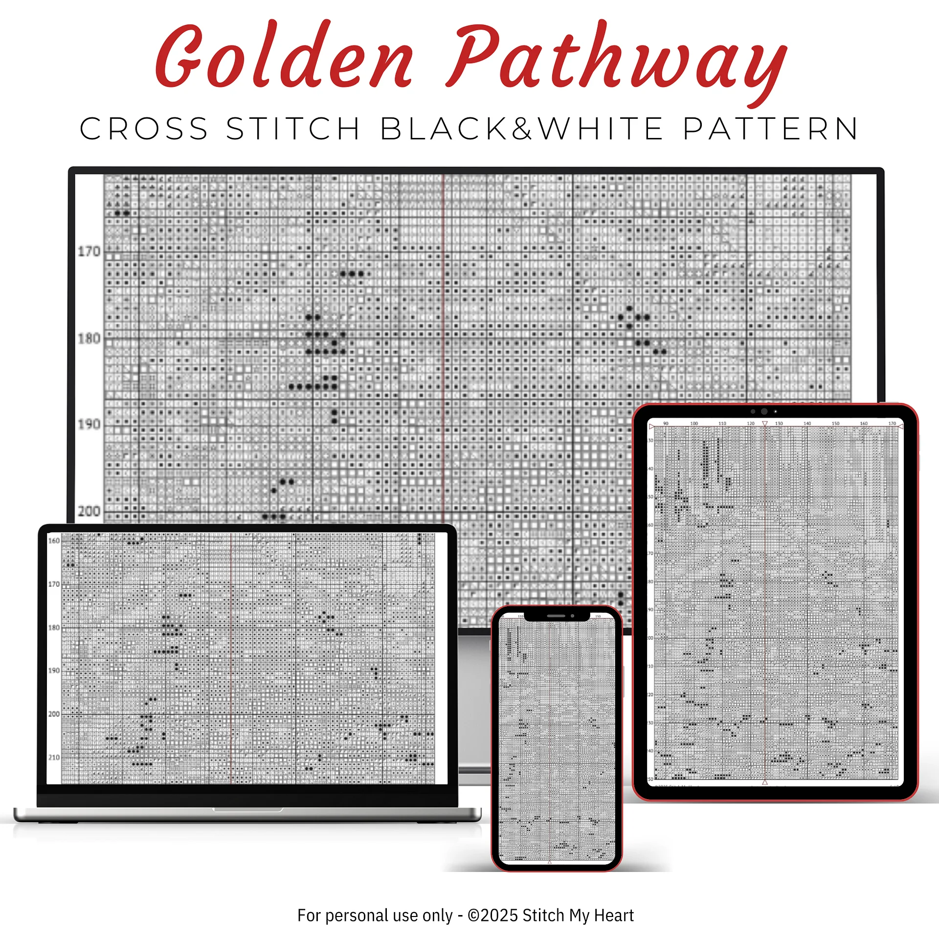 Golden Pathway Cross Stitch Pattern product image (4)