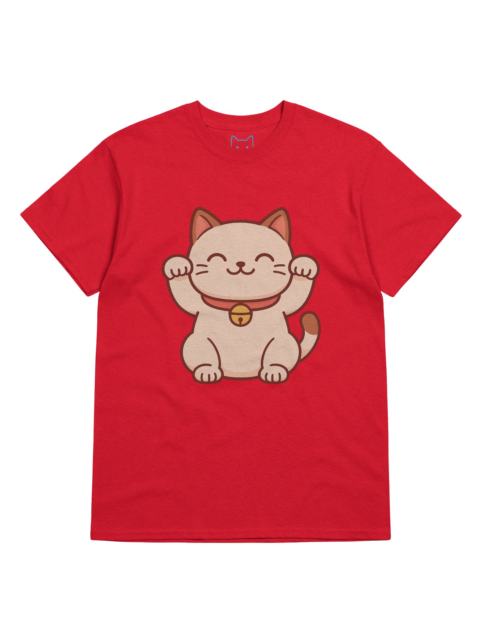 Maneki-Neko Right and Left Paws Up Double Good Luck Boxy Fit Unisex T-Shirt product image (41)