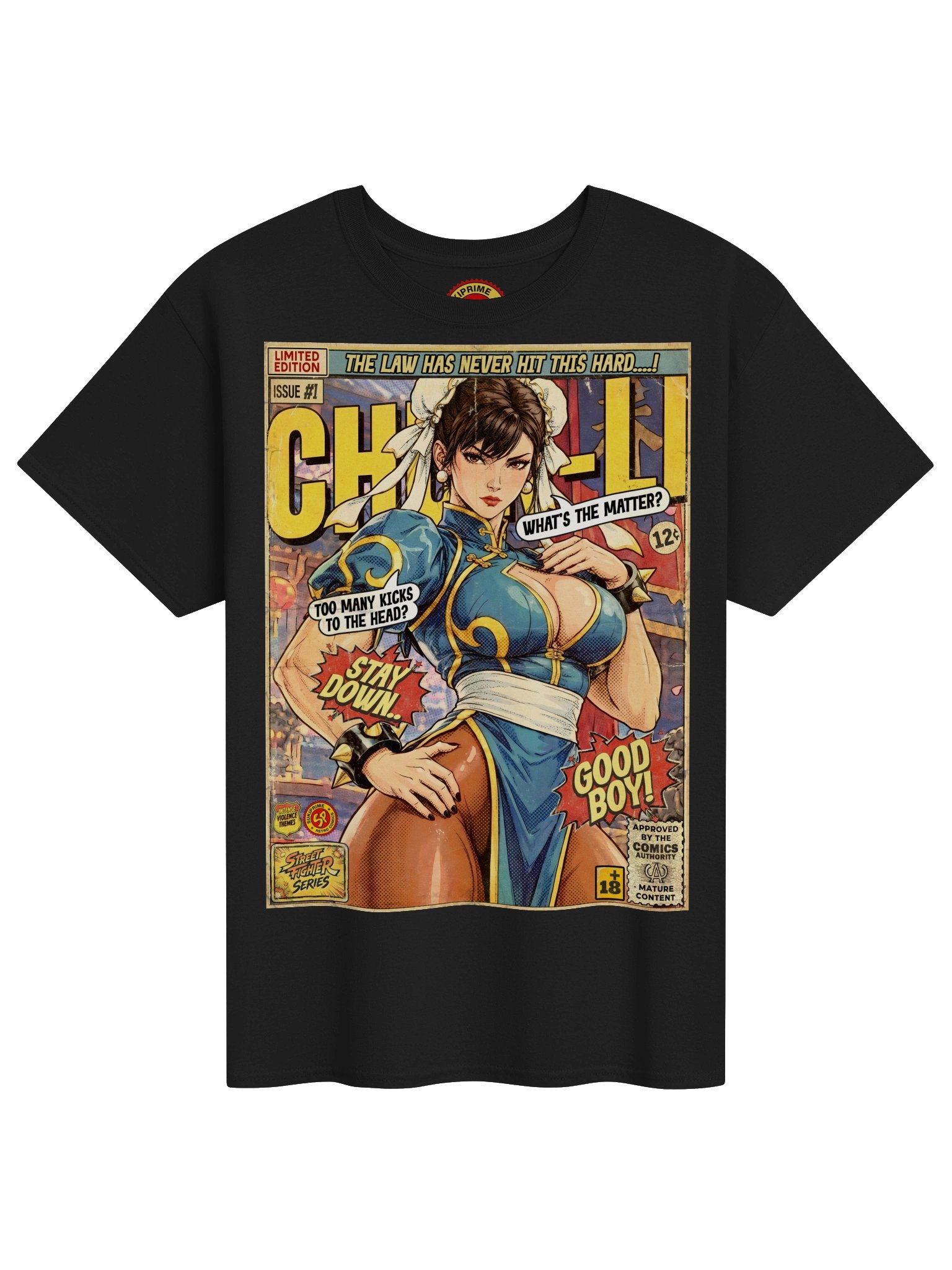 Chun-Li Comic Art Gaming T-Shirt product image (1)