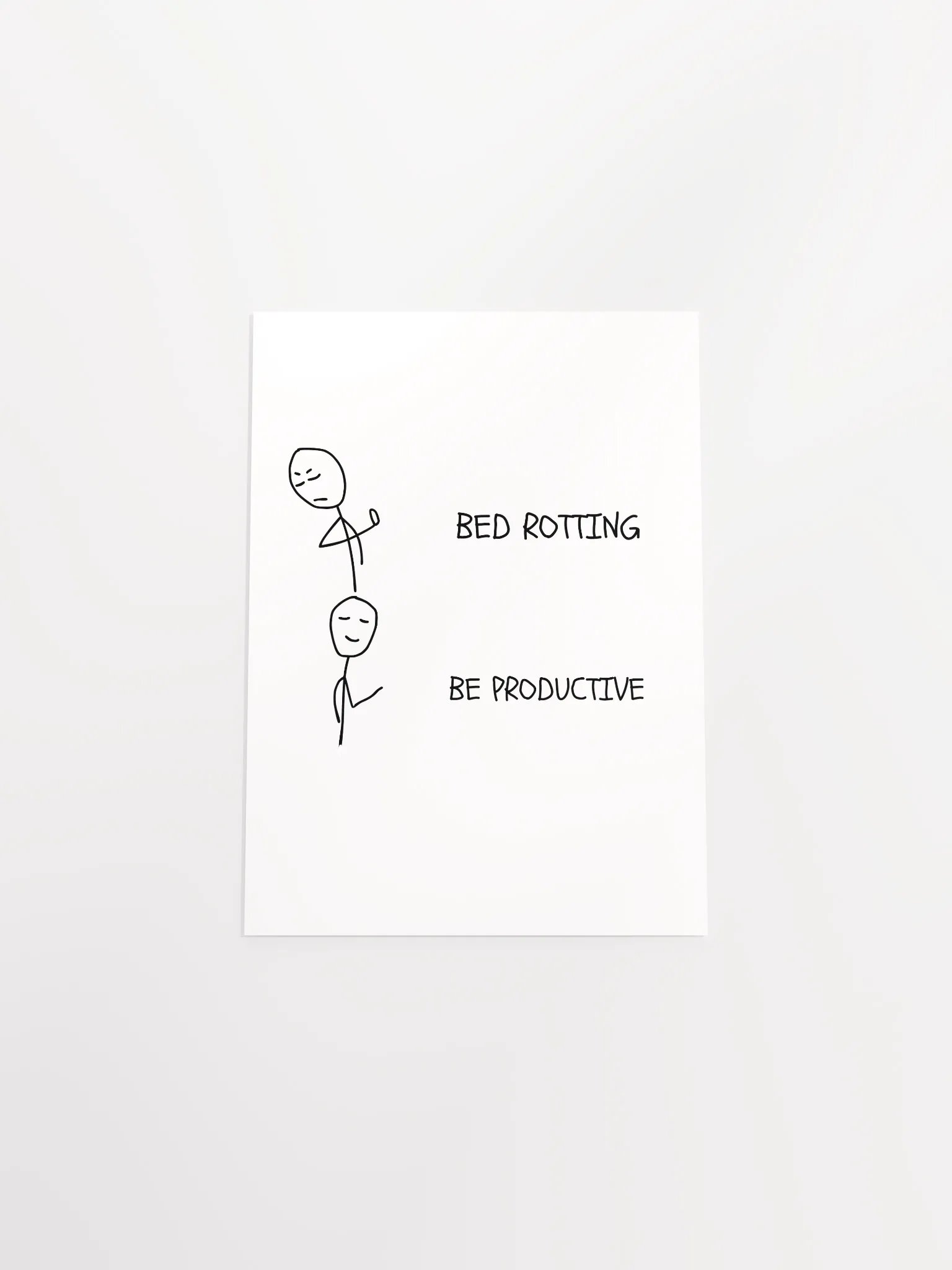 Bed Rotten vs Be Productive Matte Poster product image (4)