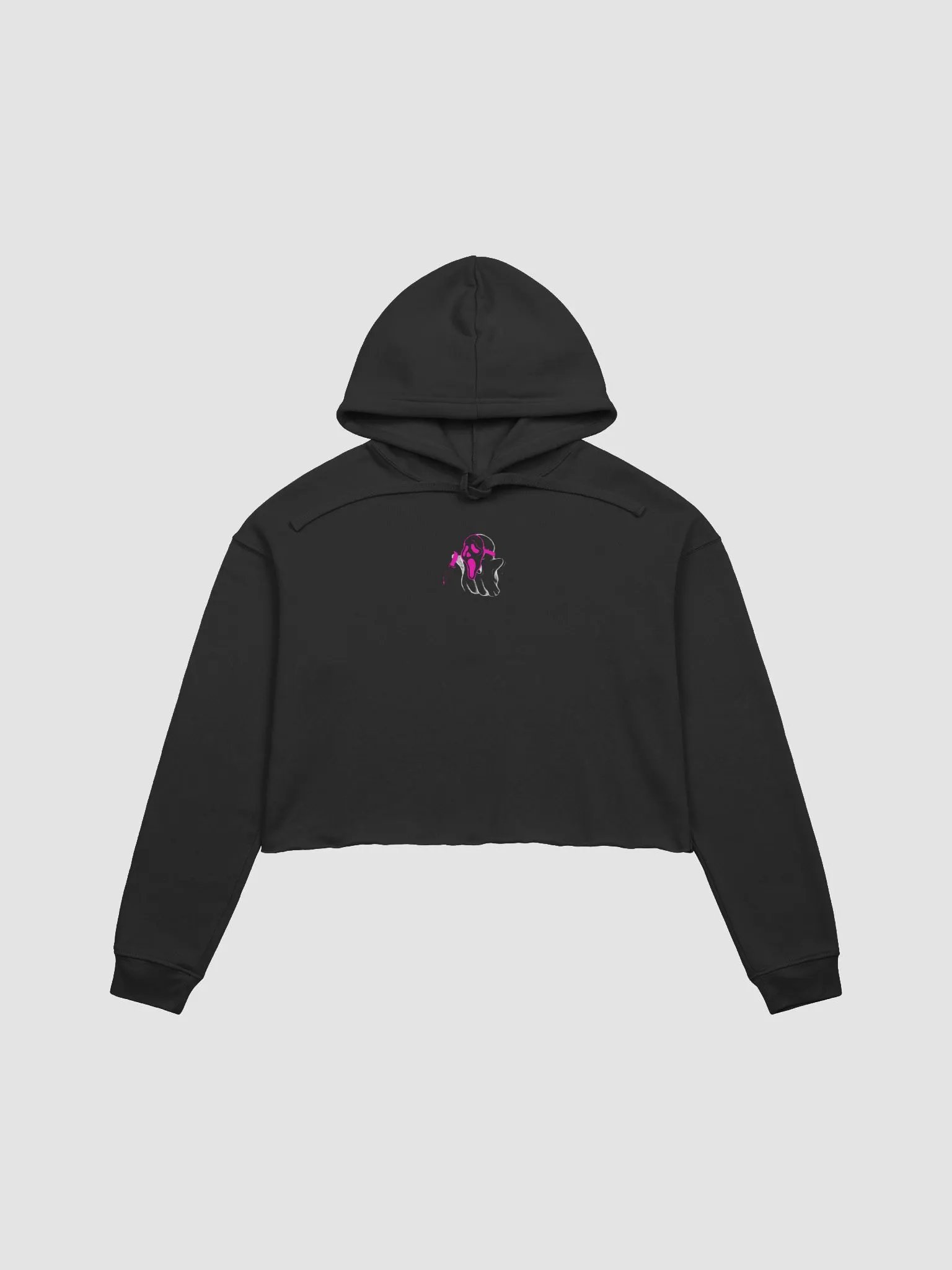 Pink Scream Gh0stie Crop Hoodie- Black product image (1)