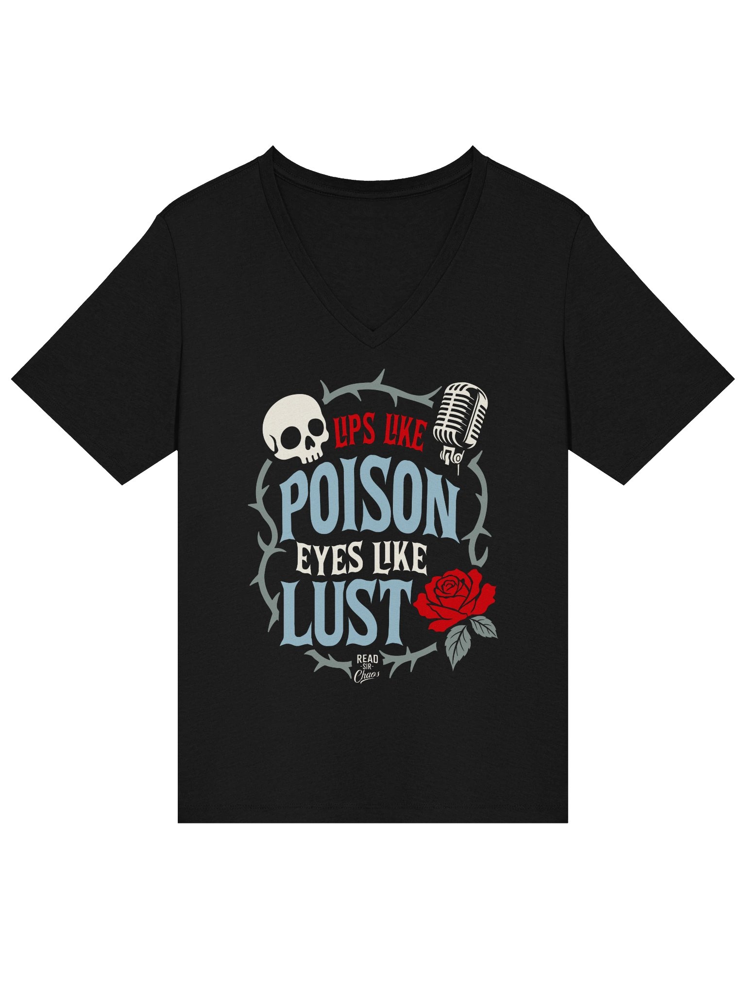 Lips Like Poison VNeck Tshirt (Color) product image (1)