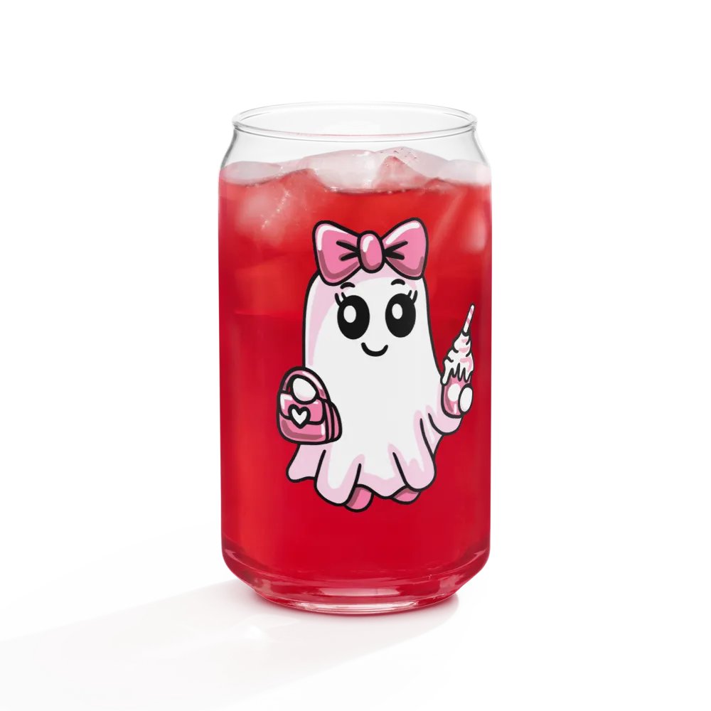 Cute Ghost 16oz Can-Shaped Drinking Glass product image (3)