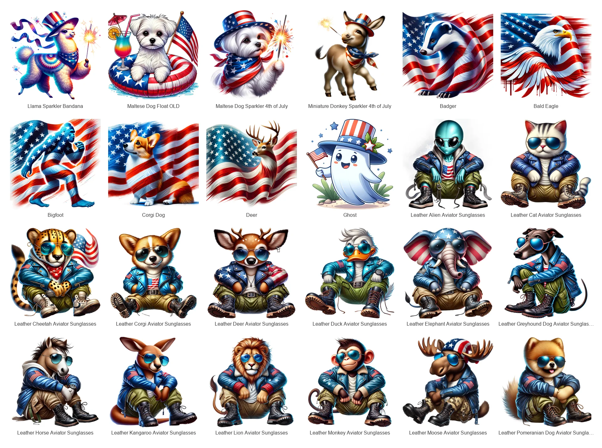 Patriotic 4th of July PNG Bundle Vol 2 | 72 Designs | Commercial Use | Sublimation Clipart product image (3)