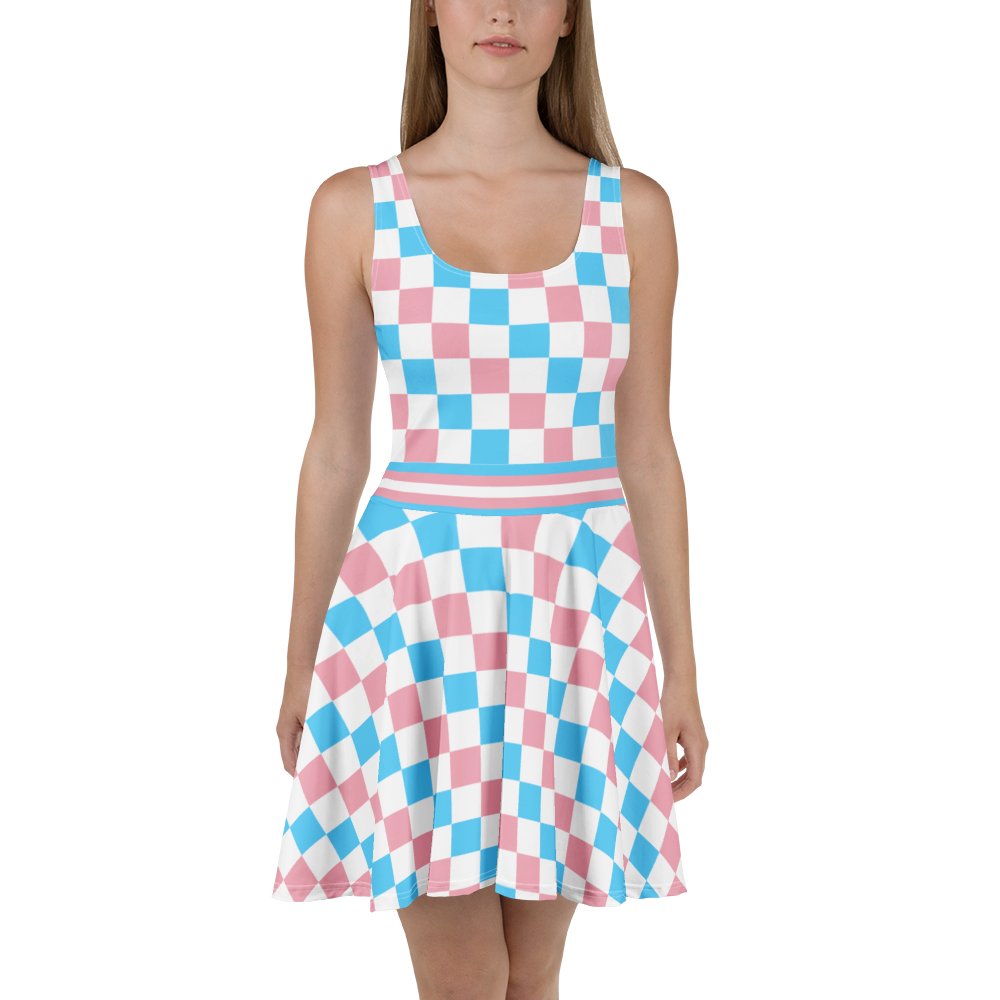 Trans Checkered Skater Dress product image (3)