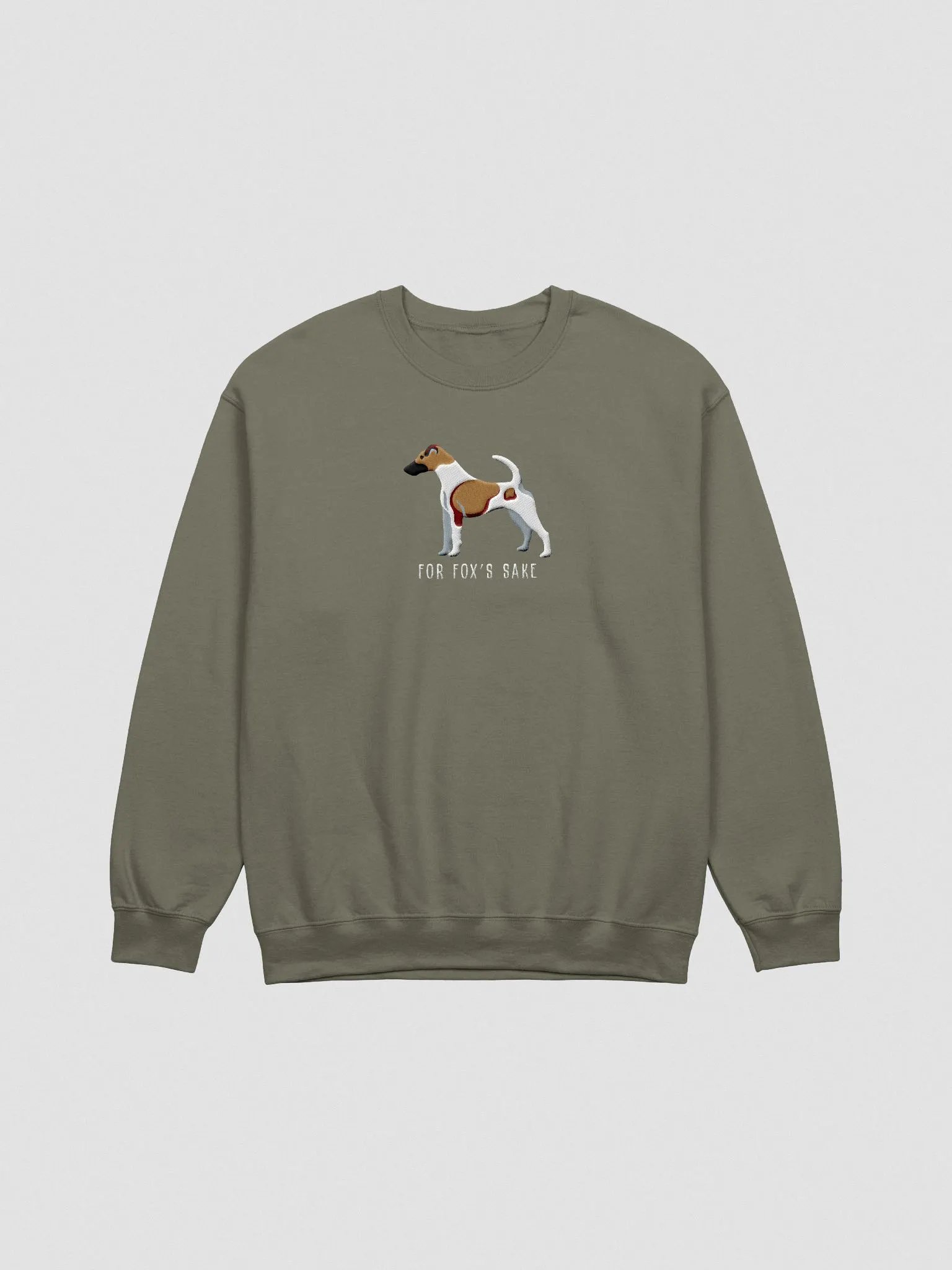 For Fox's Sake Sweatshirt (Embroidered) of a Smooth Fox Terrier(Brown & White3) product image (4)