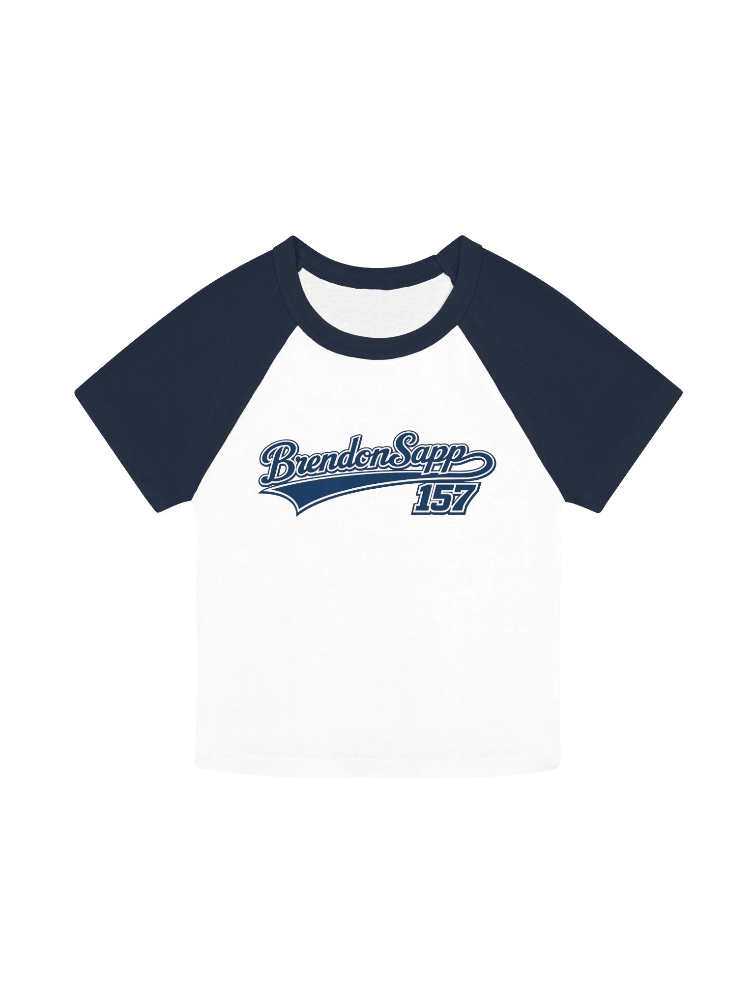 brendonsapp157 Baseball Shirt Navy and White product image (1)