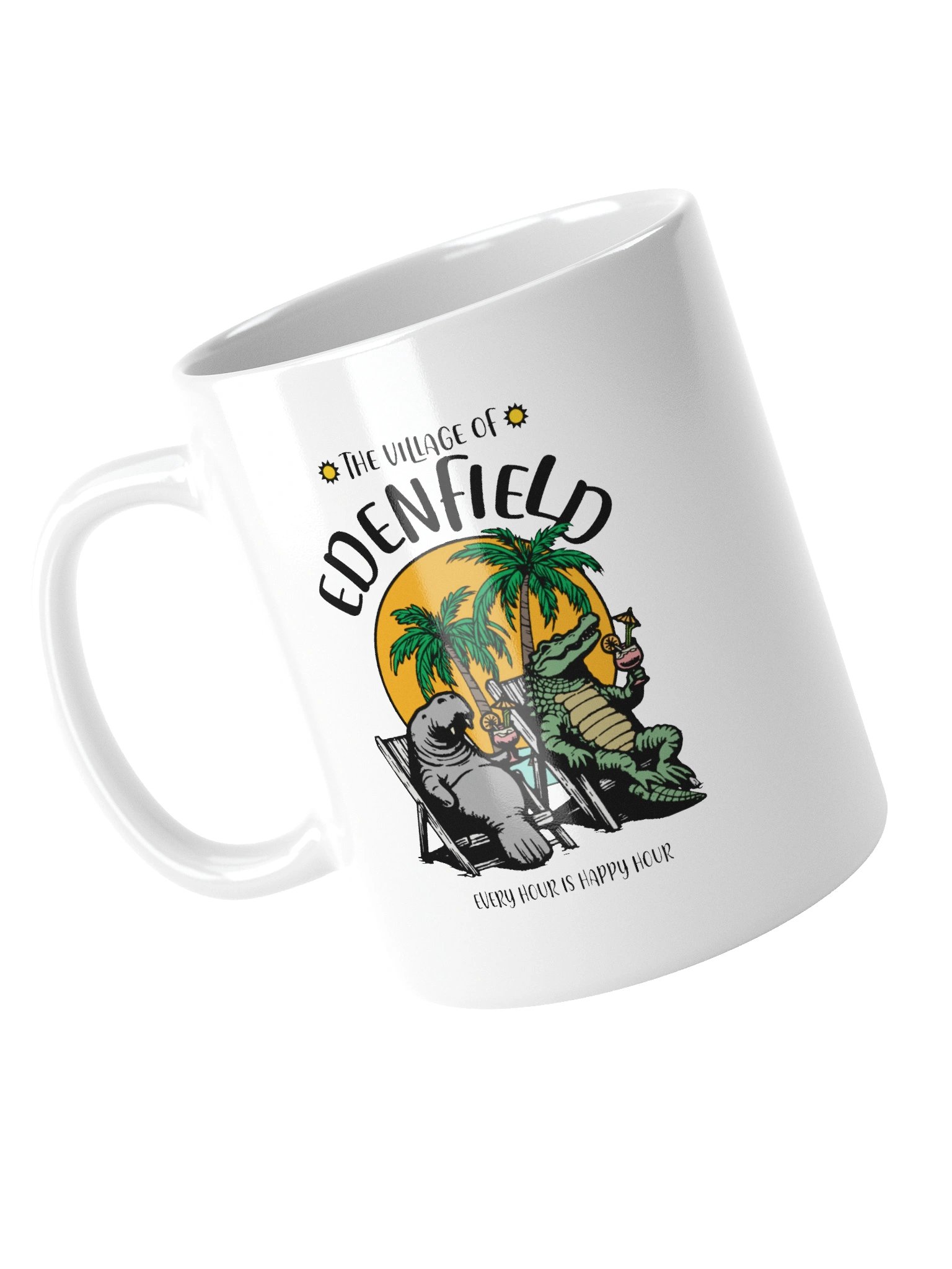 The Village of Edenfield TV Florida USA Fun Manatee Alligator Design Coffee Mug product image (12)