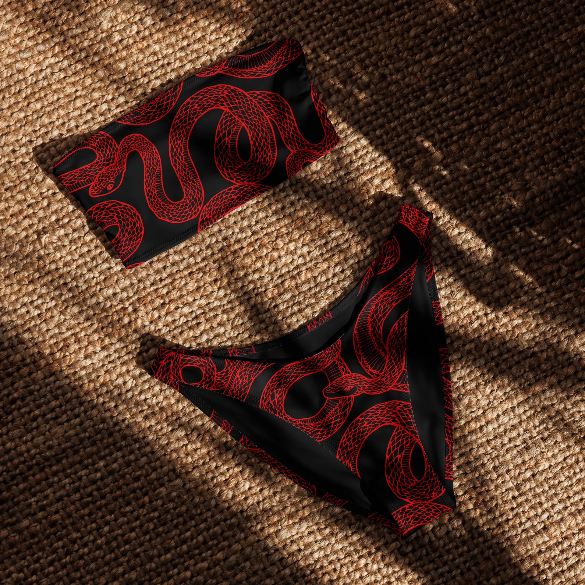Serpentine Bandeau Bikini in Red product image (7)