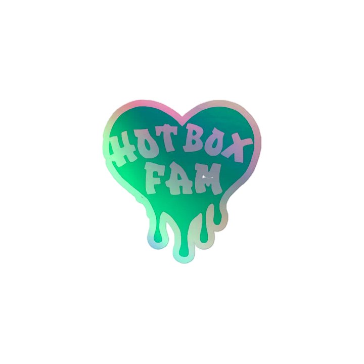 HOT BOX FAM TRANSPARENT SEAFOAM GREEN LOGO STICKER product image (1)