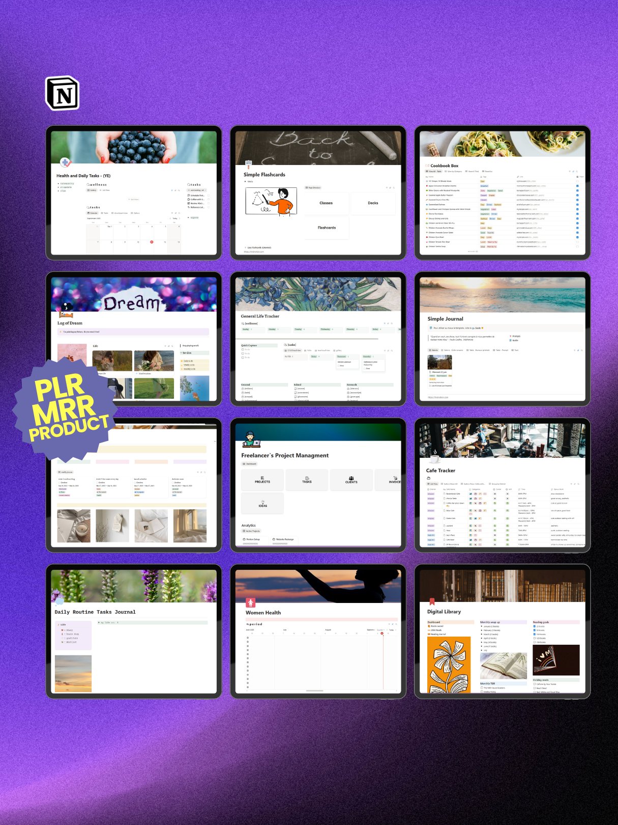 190 Notion PLR Templates & Planners Bundle | PLR Products, Plr Mrr, Master Resell Rights product image (10)