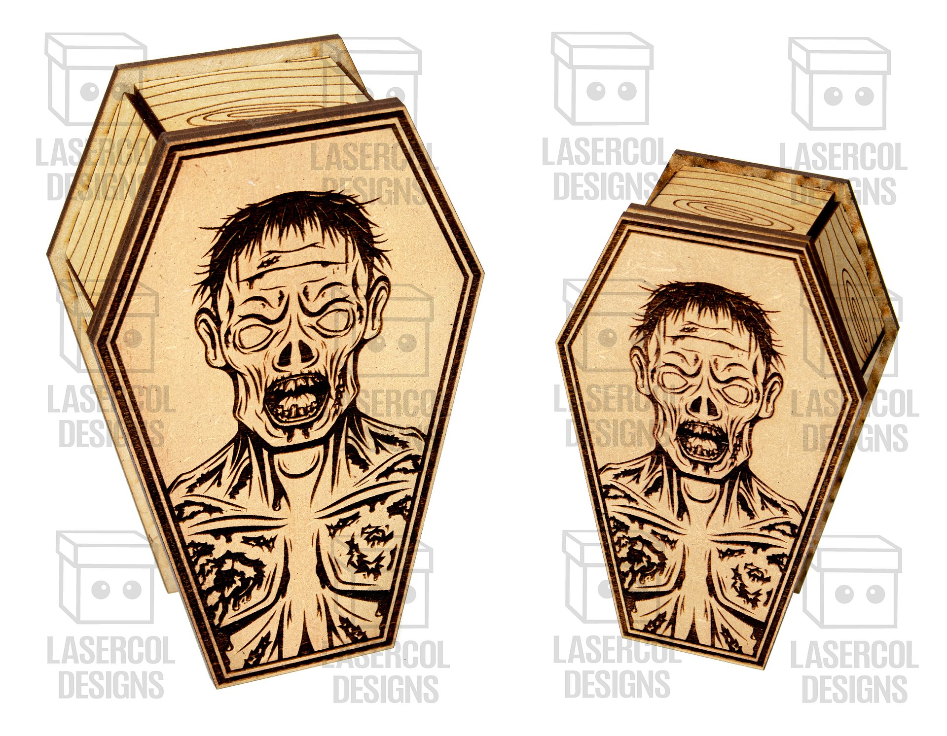 Halloween Coffin Box Set 3 (2 Sizes) - Laser Cut Files product image (3)