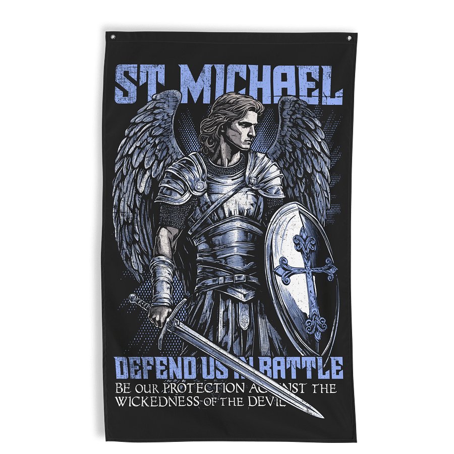 St. Michael: Defend Us in Battle Wall Flag product image (1)