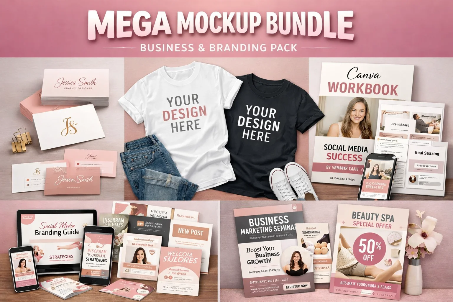 Mega Mockup Bundle – Ultimate Business & Branding Pack (All-in-One Canva Templates Kit) product image (1)